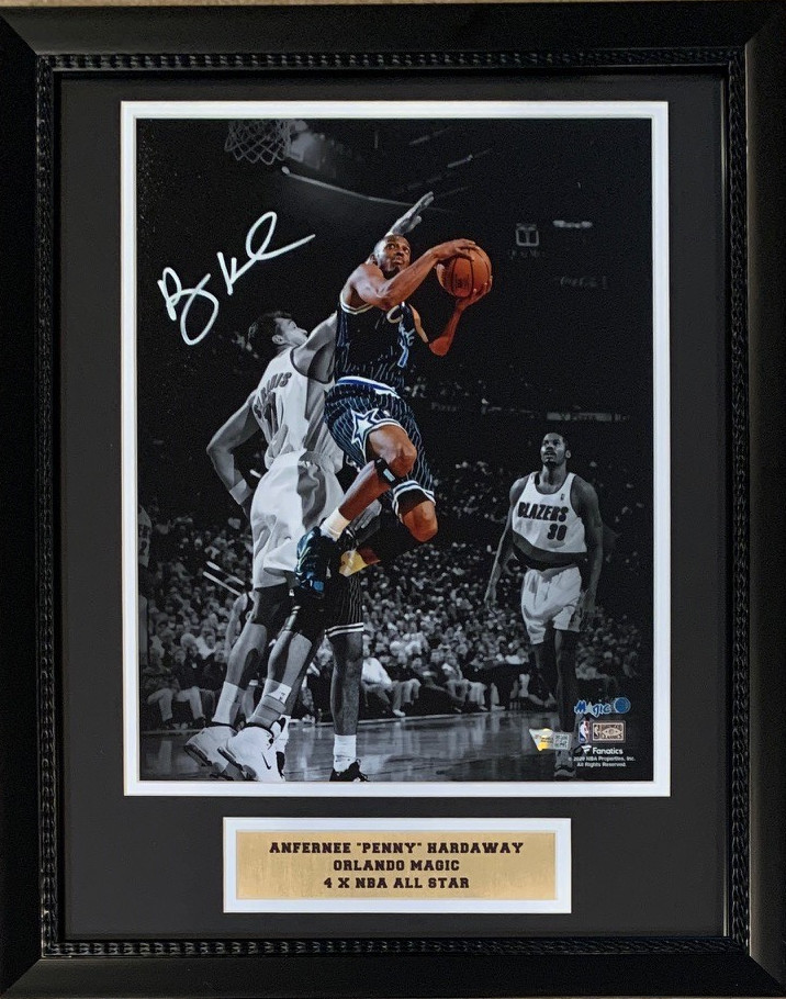 Anfernee Penny Hardaway Autographed Orlando Signed 11x14 Basketball Framed Photo Fanatics Authentic COA