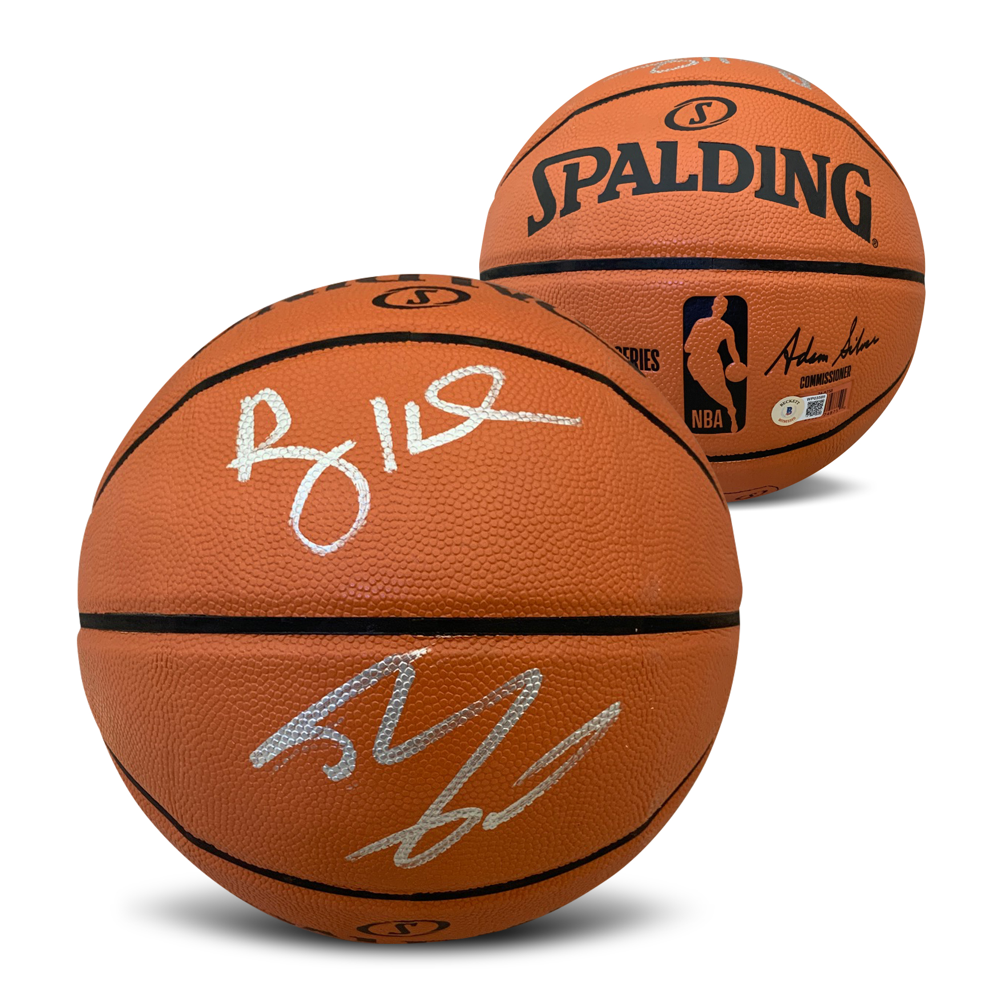 Shaquille O'Neal & Anfernee Penny Hardaway Autographed NBA Full Size Replica Signed Basketball Beckett COA Shaquille O'Neal & Anfernee Penny Hardaway Autographed NBA Full Size Replica Signed Basketball Beckett COA