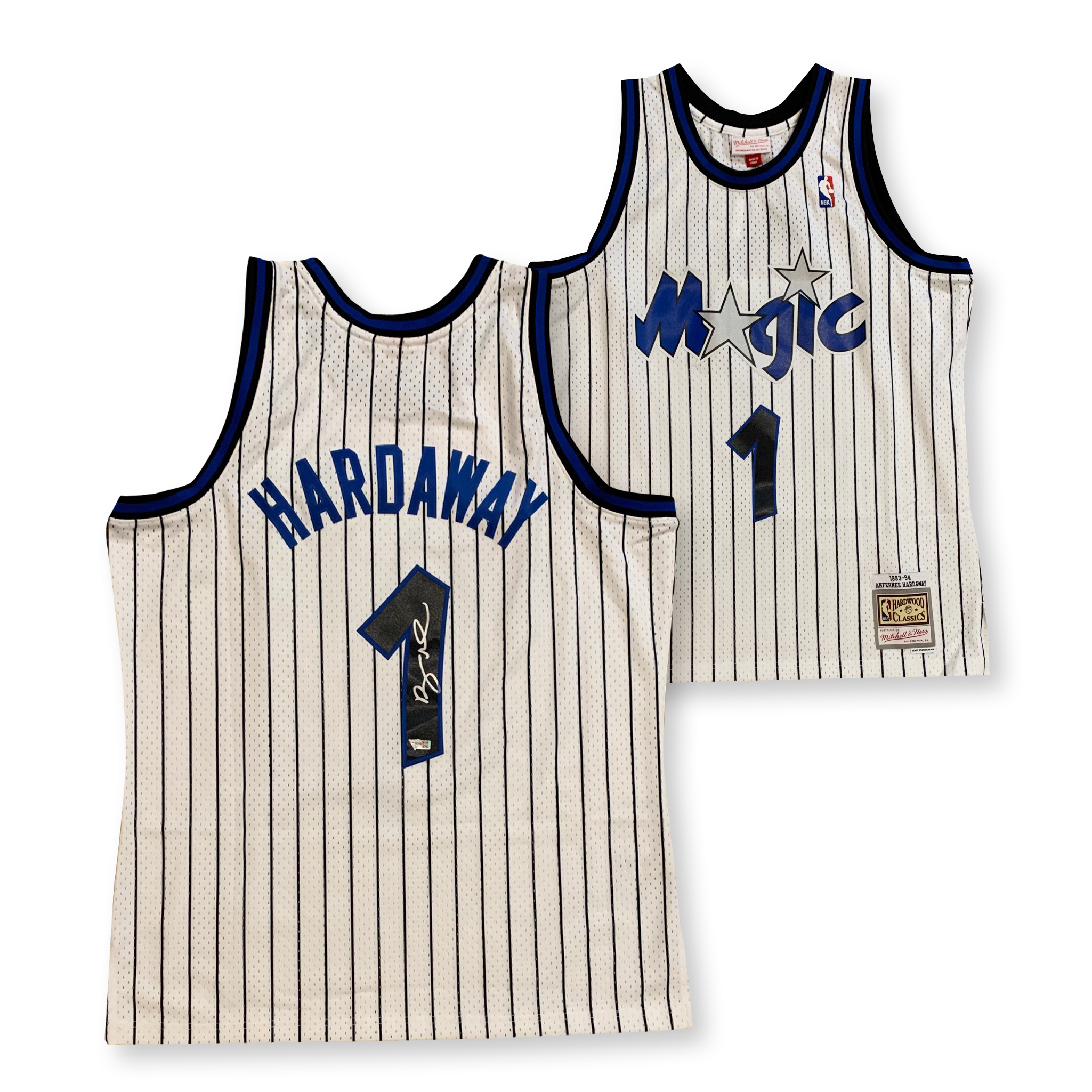Anfernee Penny Hardaway Autographed Orlando Magic Signed White Mitchell & Ness Swingman Basketball Jersey Fanatics Authentic COA