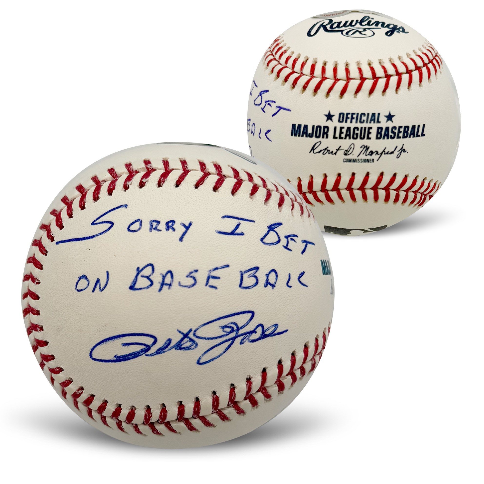 Pete Rose Autographed Cincinnati Reds Signed MLB Baseball Sorry I Bet On Baseball Beckett Authenticated COA With UV Display Case