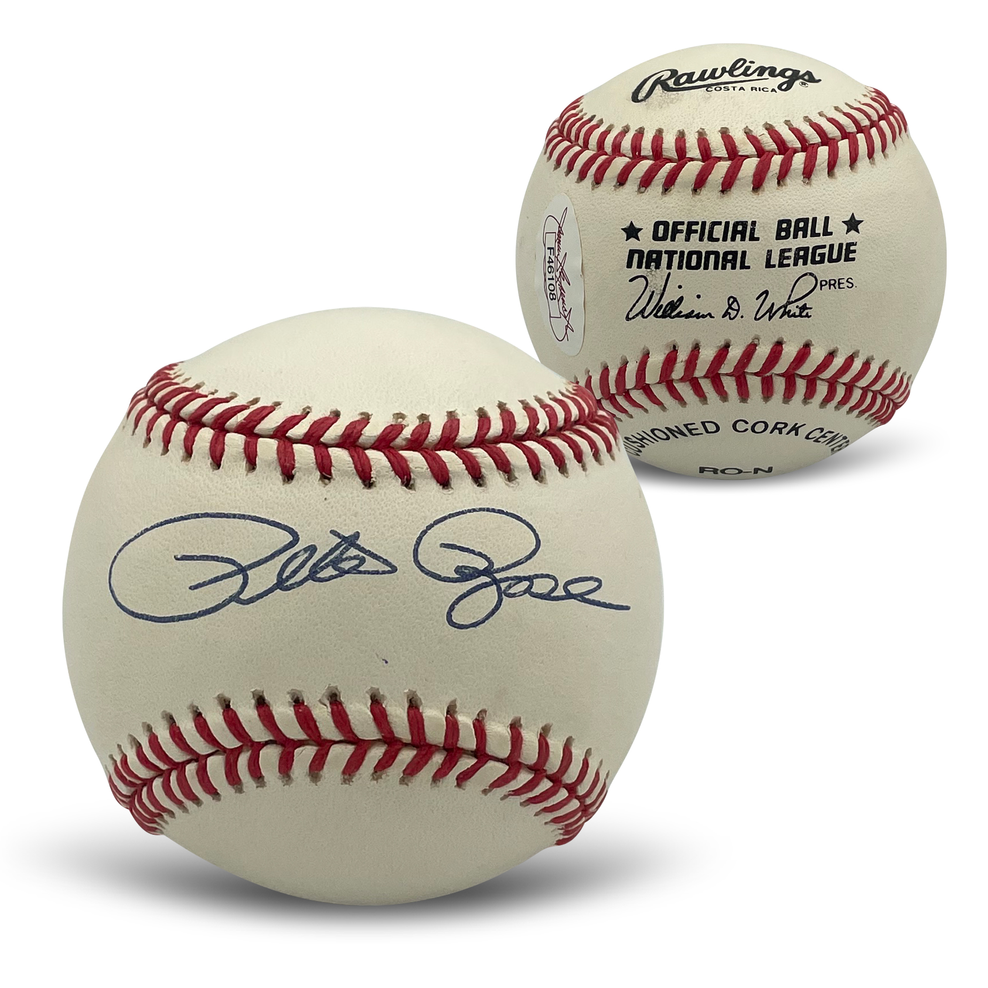 Pete Rose Autographed MLB Signed National League Baseball JSA COA With UV Display Case