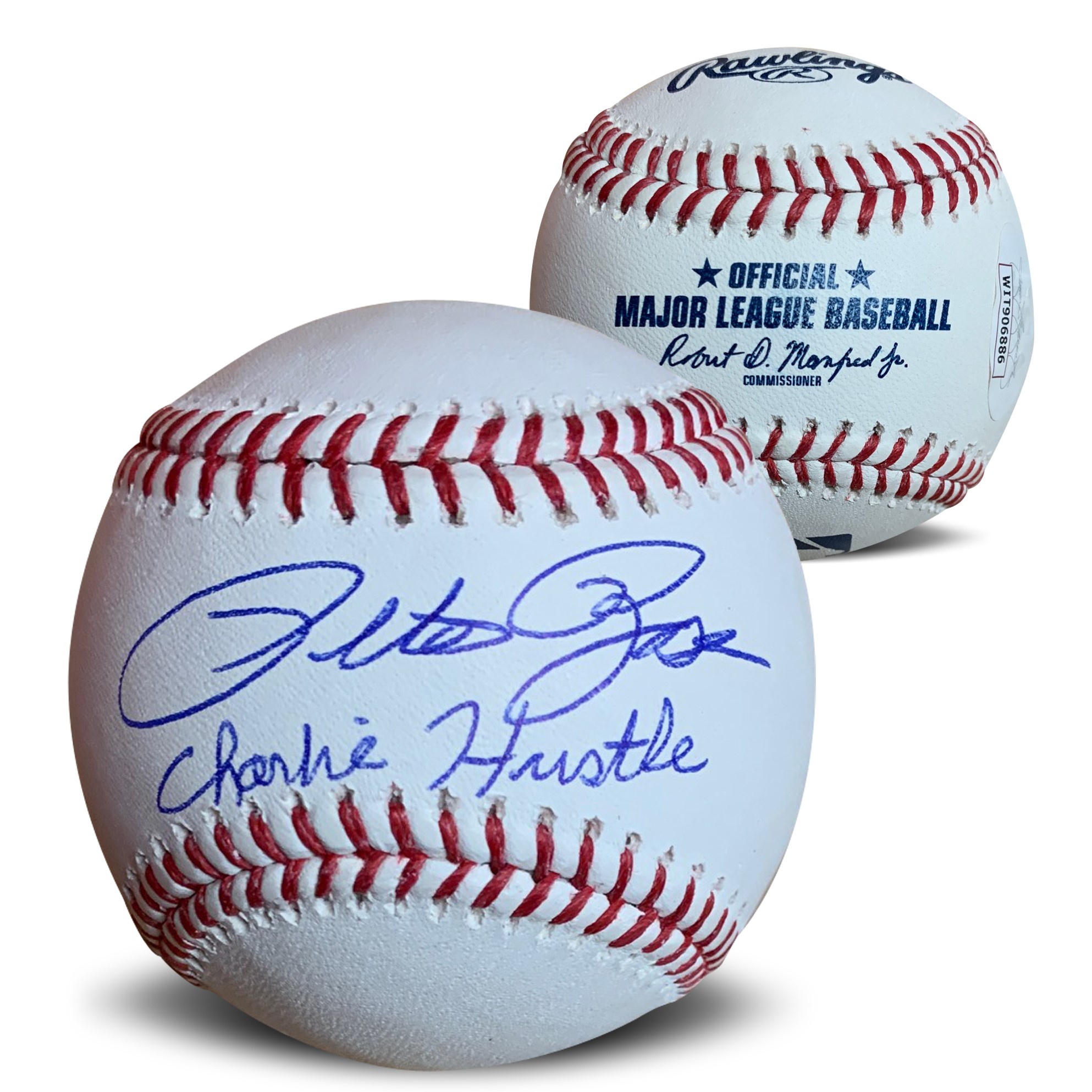 Pete Rose Autographed MLB Signed Baseball CHARLIE HUSTLE JSA COA With Display Case Pete Rose Autographed MLB Signed Baseball CHARLIE HUSTLE JSA COA With Display Case