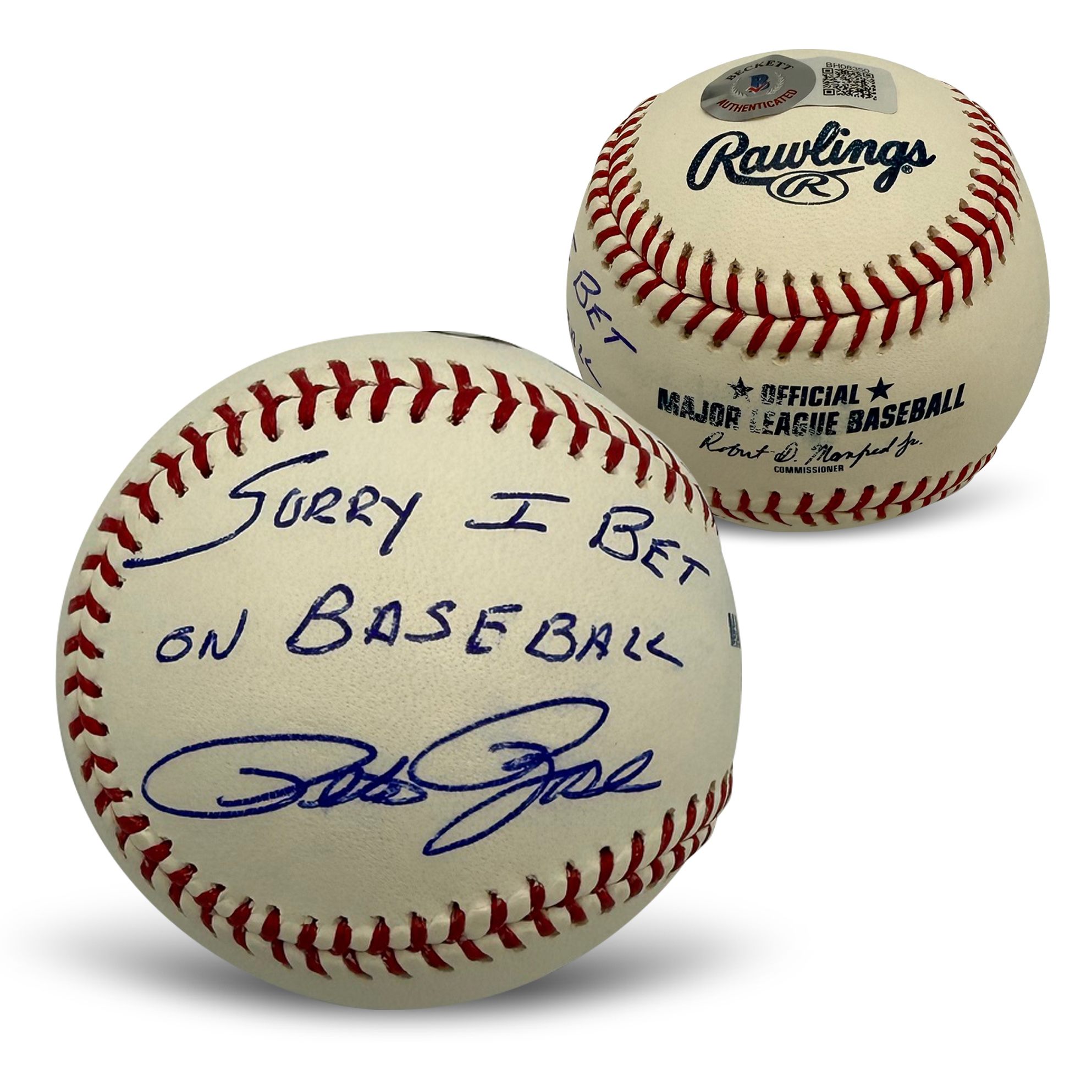 Pete Rose Signed Autographed Baseball Sorry I Bet On Baseball MLB Beckett COA With UV Display Case