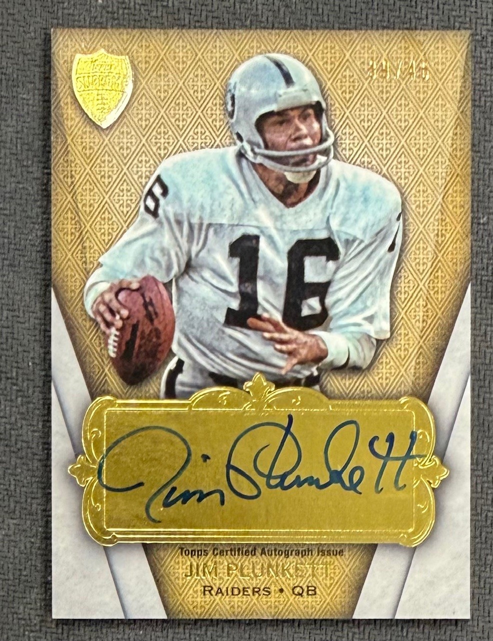Jim Plunkett 2012 Topps Supreme Signed Football Card #SA-JP Auto 39/46