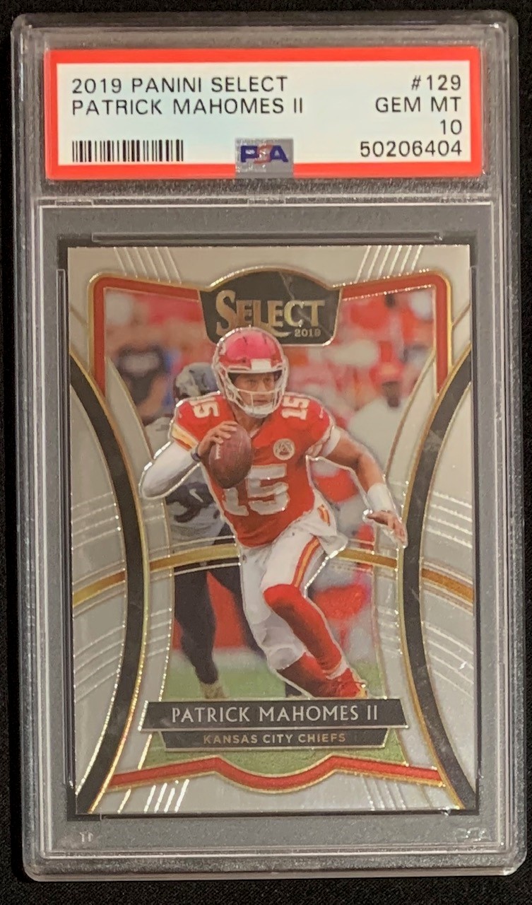 Patrick Mahomes 2019 Panini Select Football Card #129 Graded PSA 10