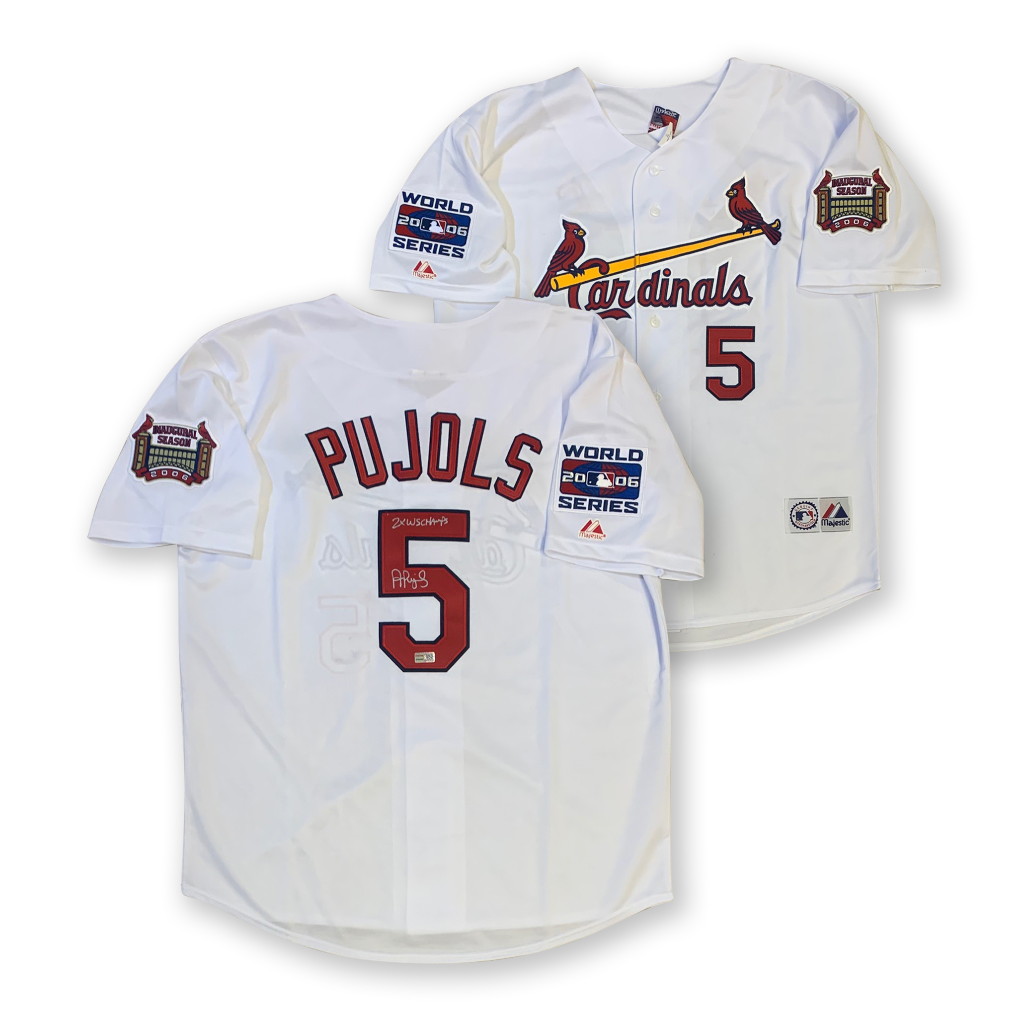 Albert Pujols Autographed St Louis Cardinals Signed Majestic Baseball Jersey 2 X WS CHAMPS TRISTAR COA