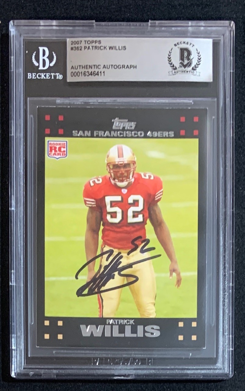 Patrick Willis 2007 Topps Signed Football Rookie Card #362 Auto Beckett