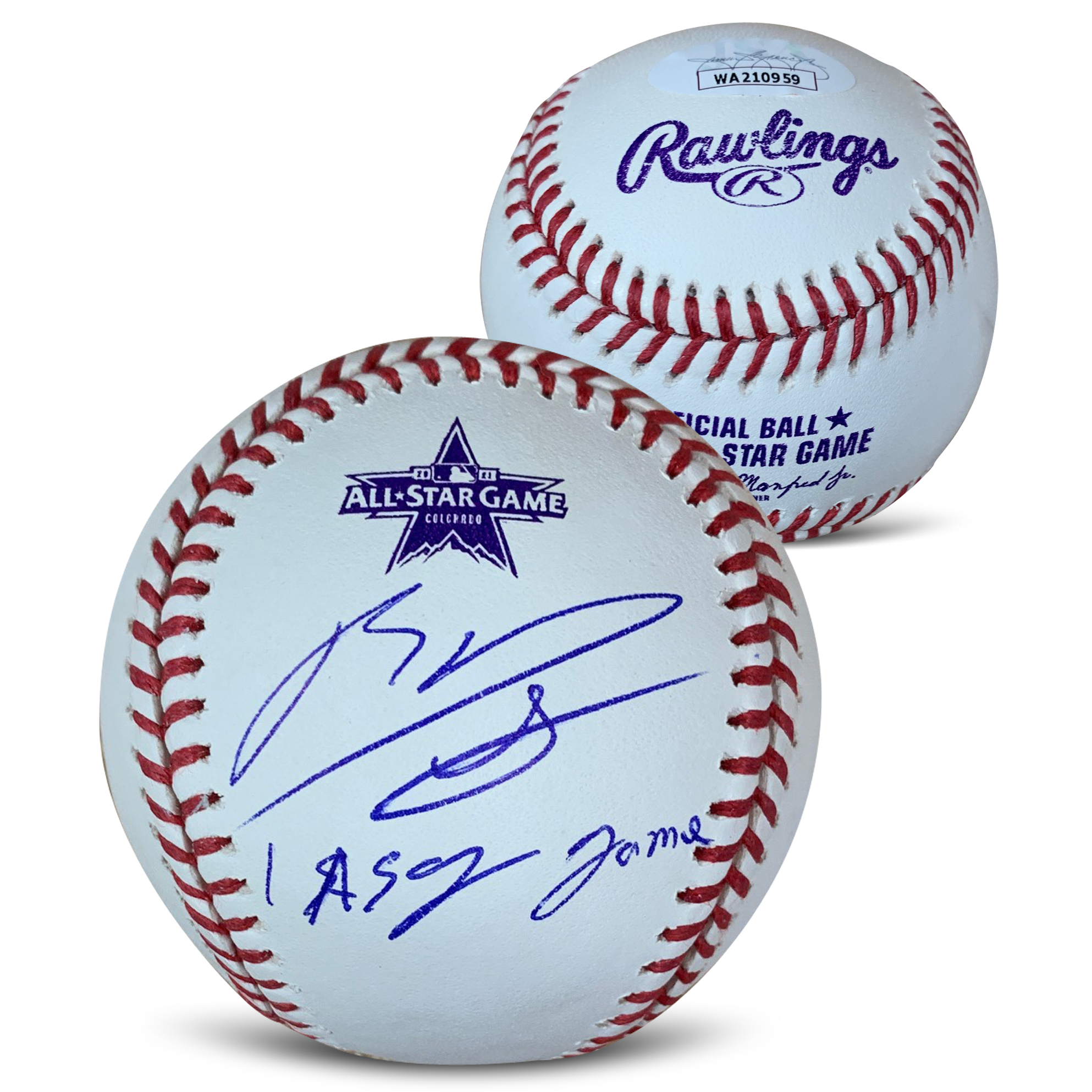 Rafael Devers Autographed 2021 All Star Game Signed Baseball 1st ASG JSA COA With Display Case