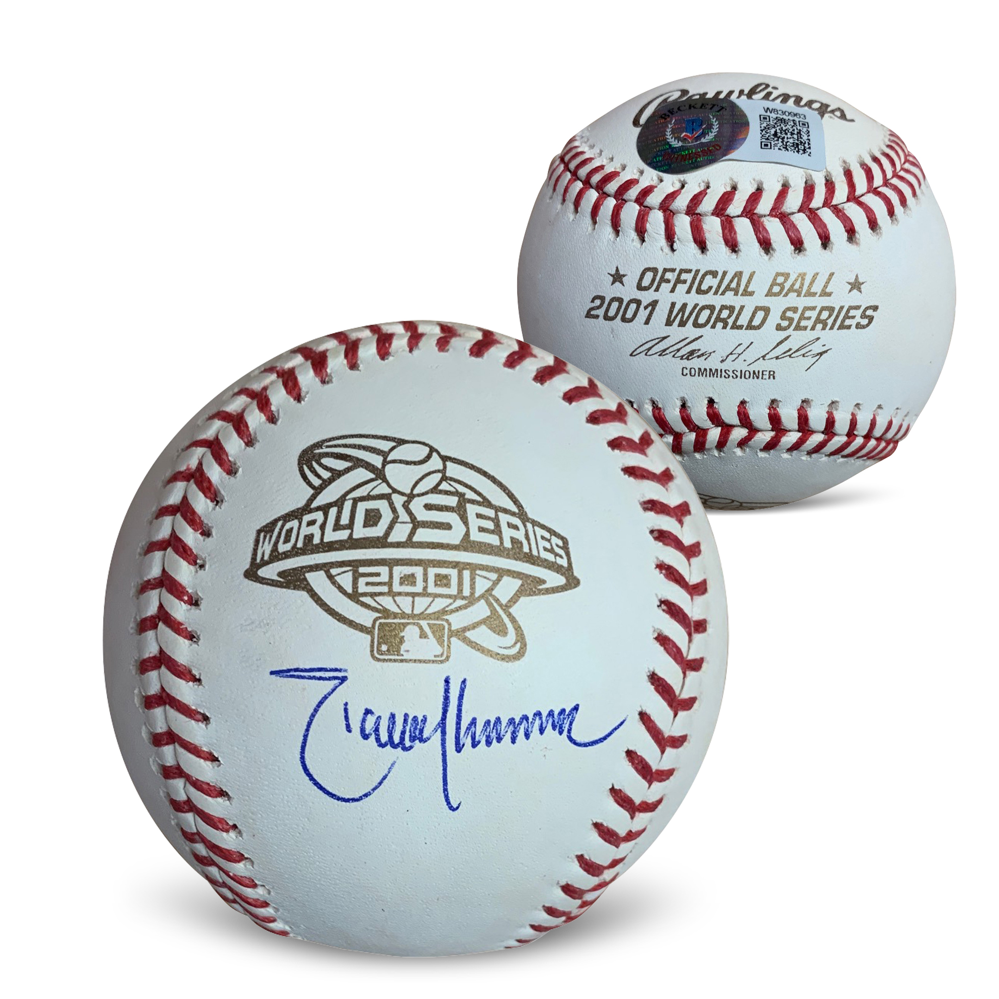 Randy Johnson Autographed 2001 World Series Signed Baseball Beckett COA With UV Display Case