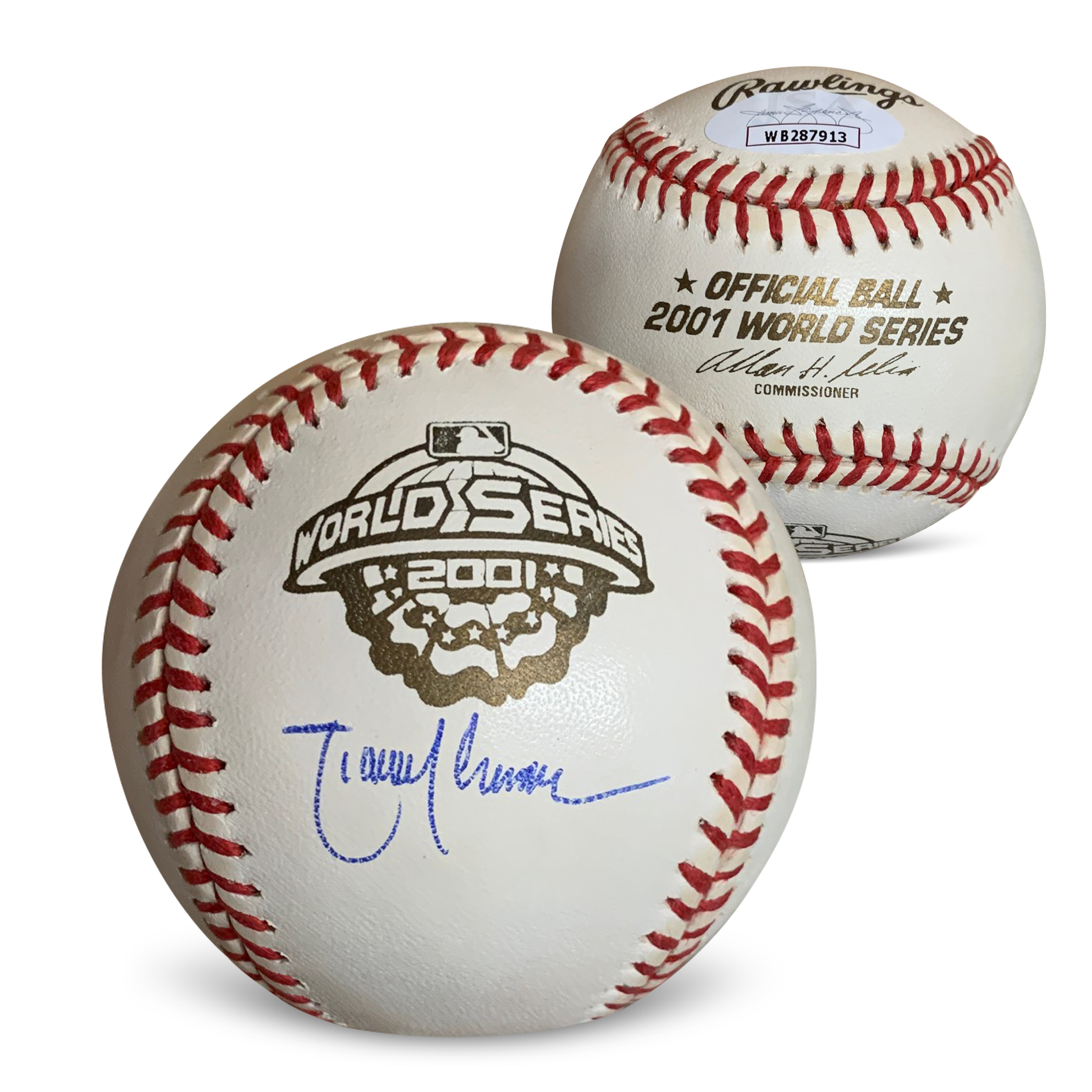 Randy Johnson Autographed 2001 World Series Signed Baseball JSA COA With UV Display Case