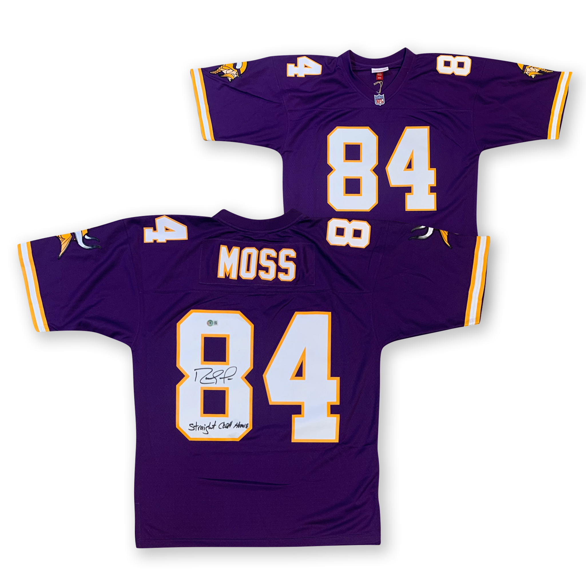 Randy Moss Autographed Minnesota Vikings Signed Mitchell & Ness Replica Football Jersey STRAIGHT CASH HOMIE Beckett COA