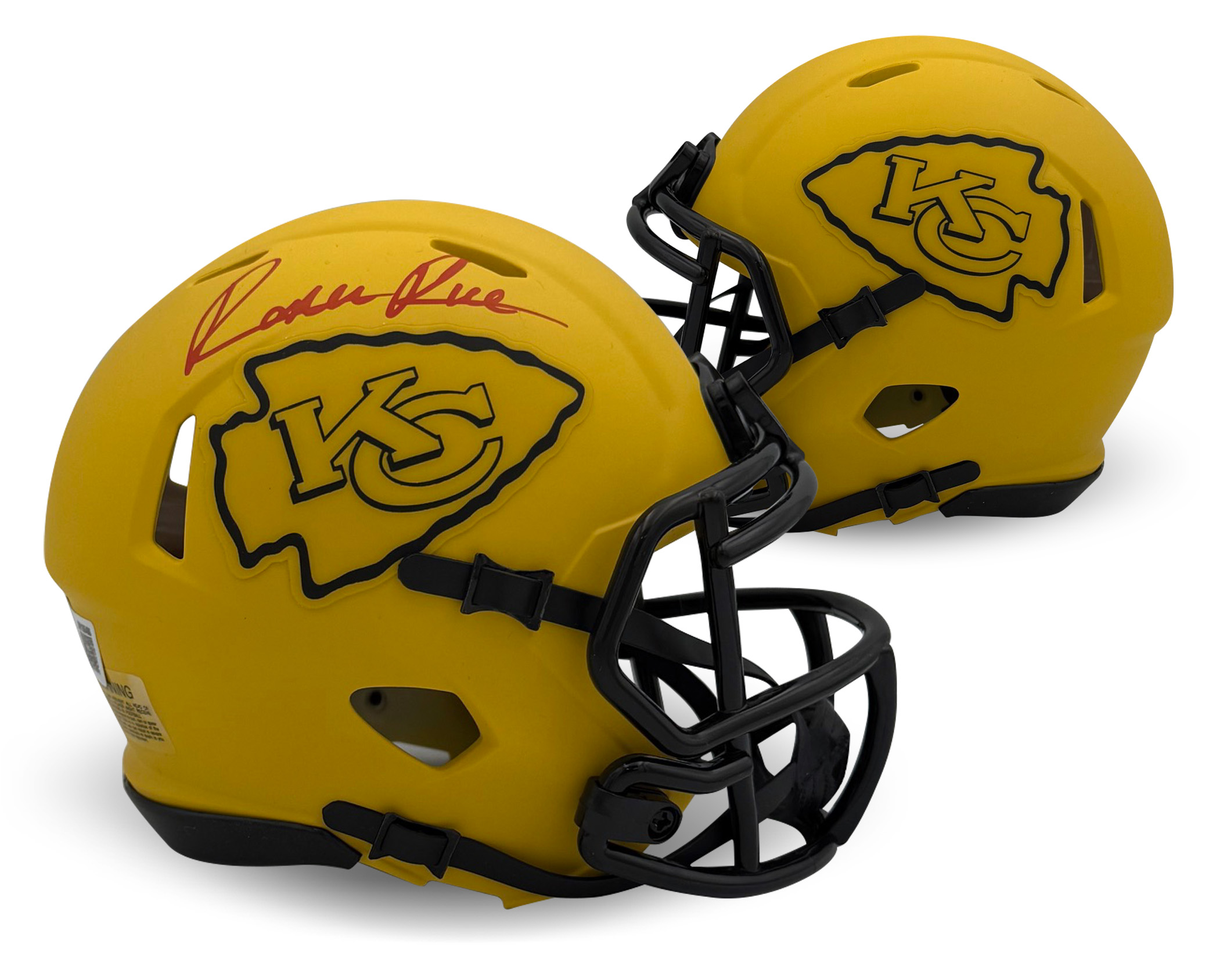 Rashee Rice Autographed Kansas City Chiefs Signed Rave Football Mini Helmet Beckett COA