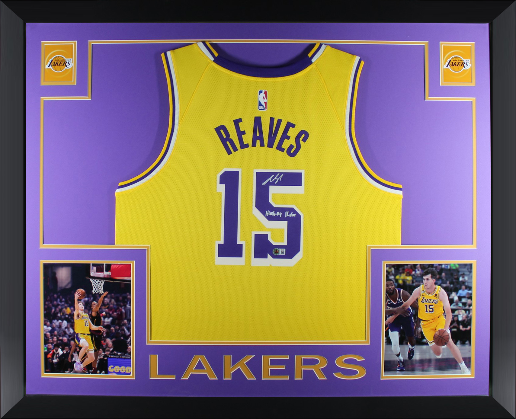 Austin Reaves Autographed Los Angeles Lakers Signed Nike Swingman Gold Basketball Jersey HILLBILLY KOBE Beckett Authenticated COA
