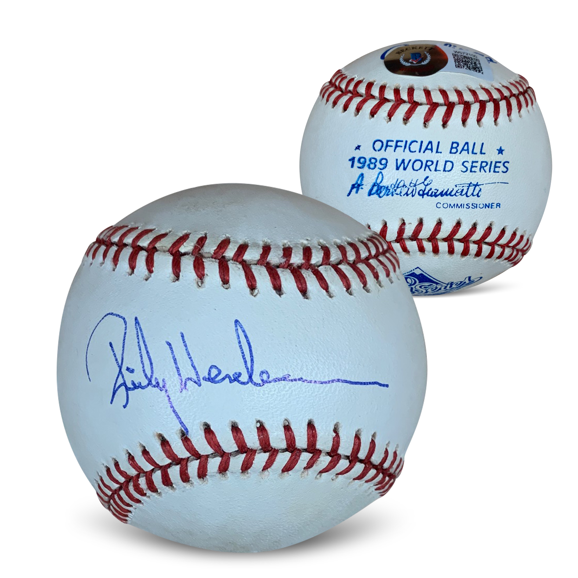 Rickey Henderson Autographed 1989 World Series Signed Baseball Beckett COA With UV Display Case 2