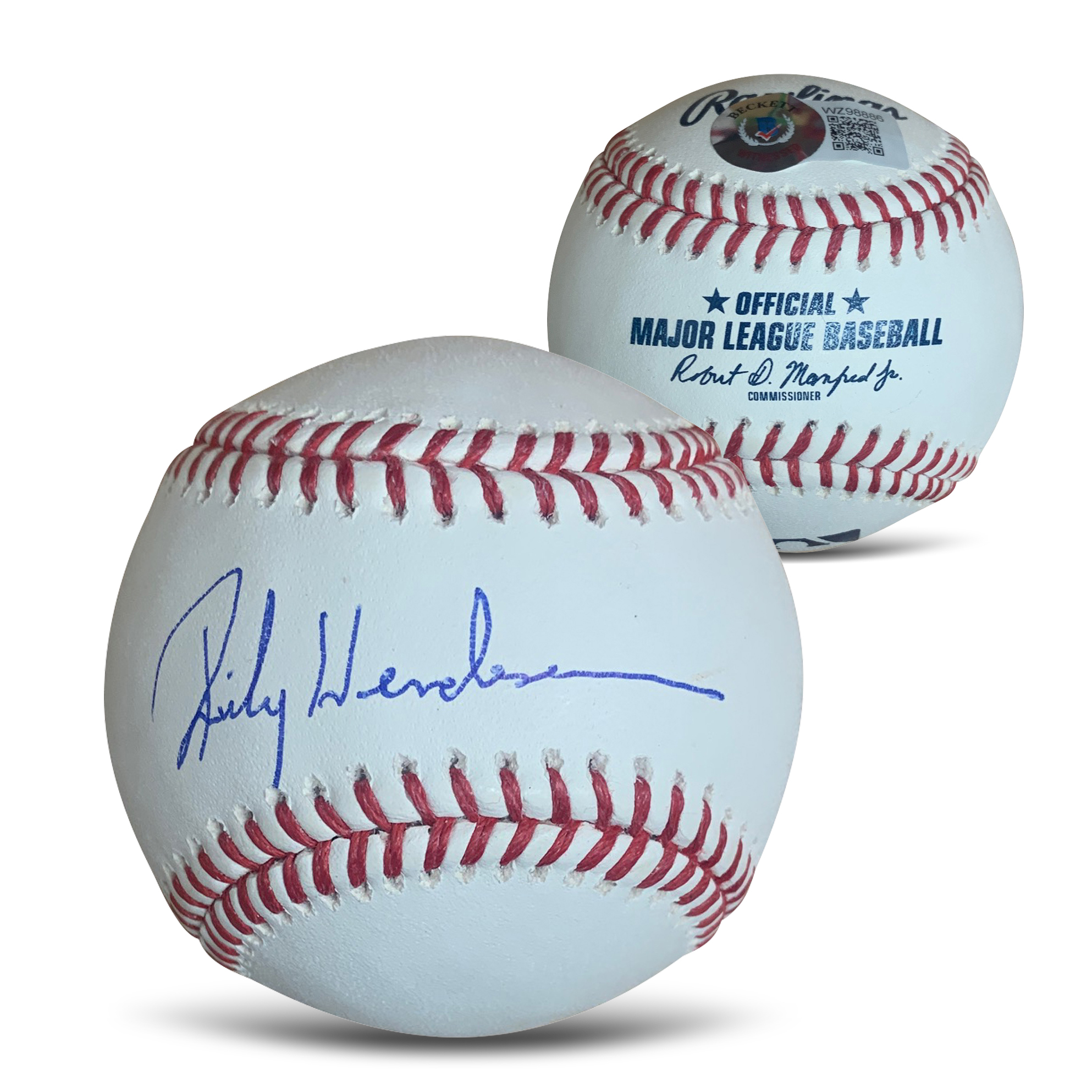 Rickey Henderson Autographed MLB Signed Baseball Beckett COA With Display Case Rickey Henderson Autographed MLB Signed Baseball Beckett COA With Display Case