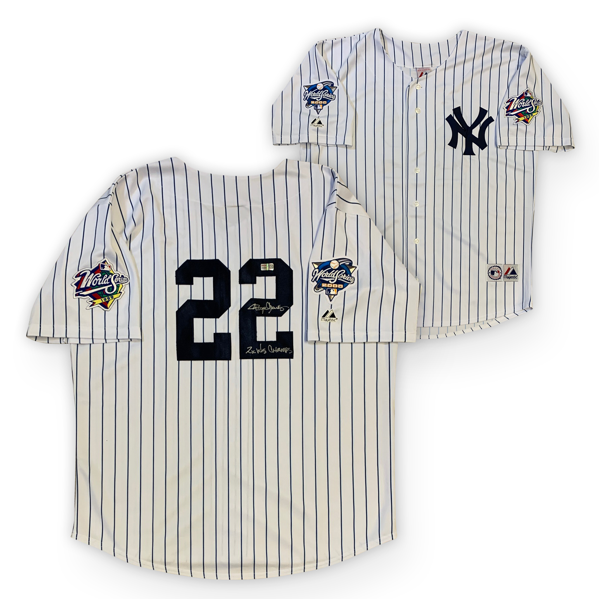 Roger Clemens Autographed New York Yankees Signed Majestic Baseball Jersey 2 x World Series Champs TRISTAR COA