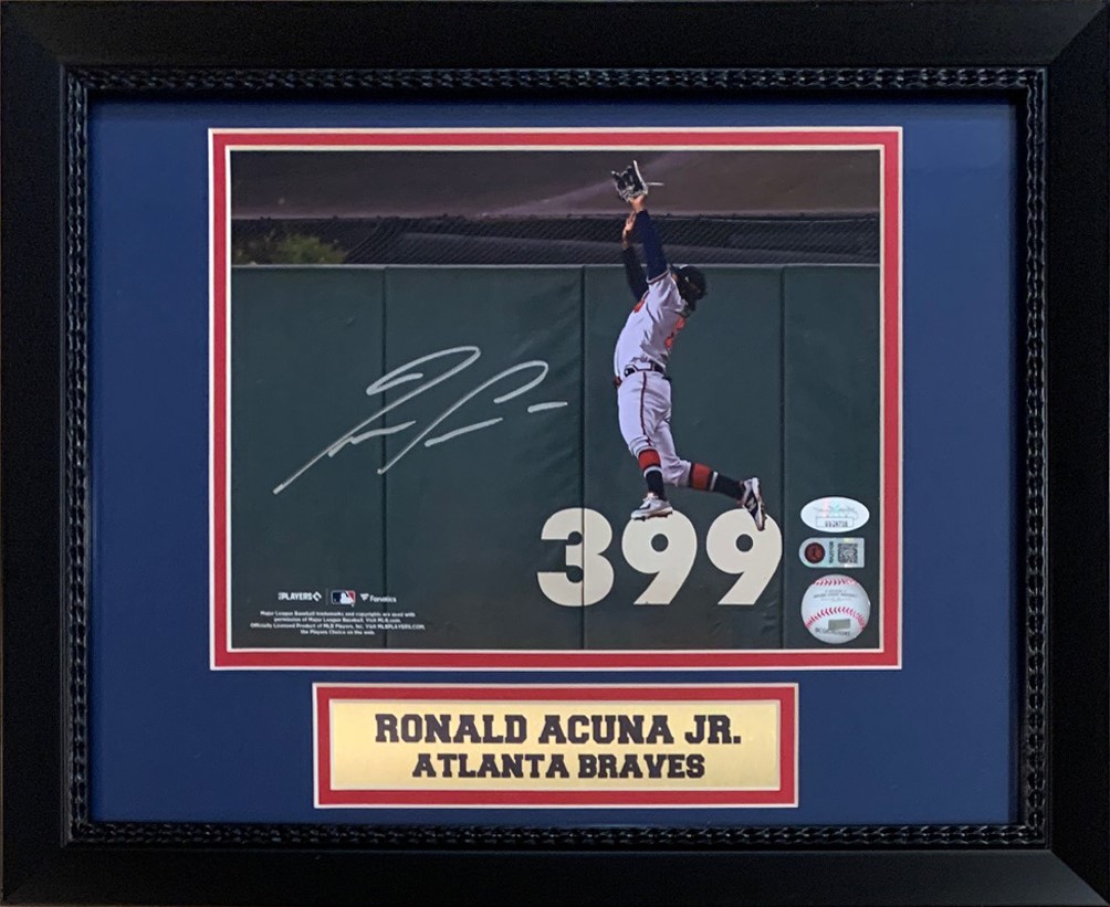 Ronald Acuna Jr Autographed Atlanta Signed Baseball Framed 8x10 Photo JSA COA Ronald Acuna Jr Autographed Atlanta Signed Baseball Framed 8x10 Photo JSA COA