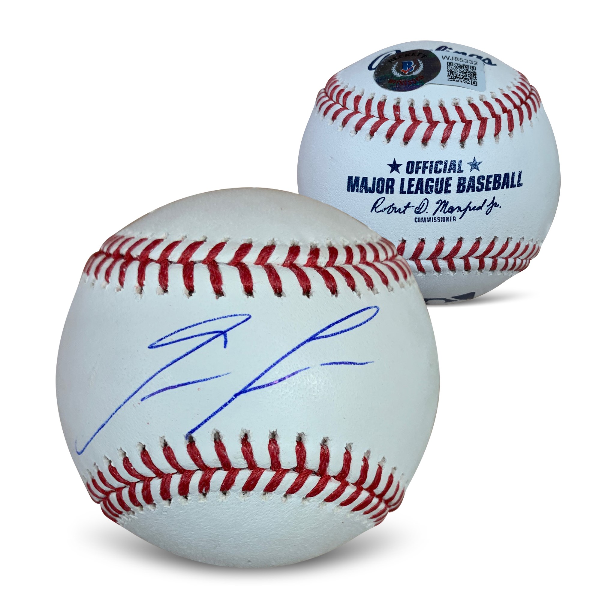 Ronald Acuna Jr Autographed MLB Signed Baseball Beckett Authentication Services COA With UV Display Case