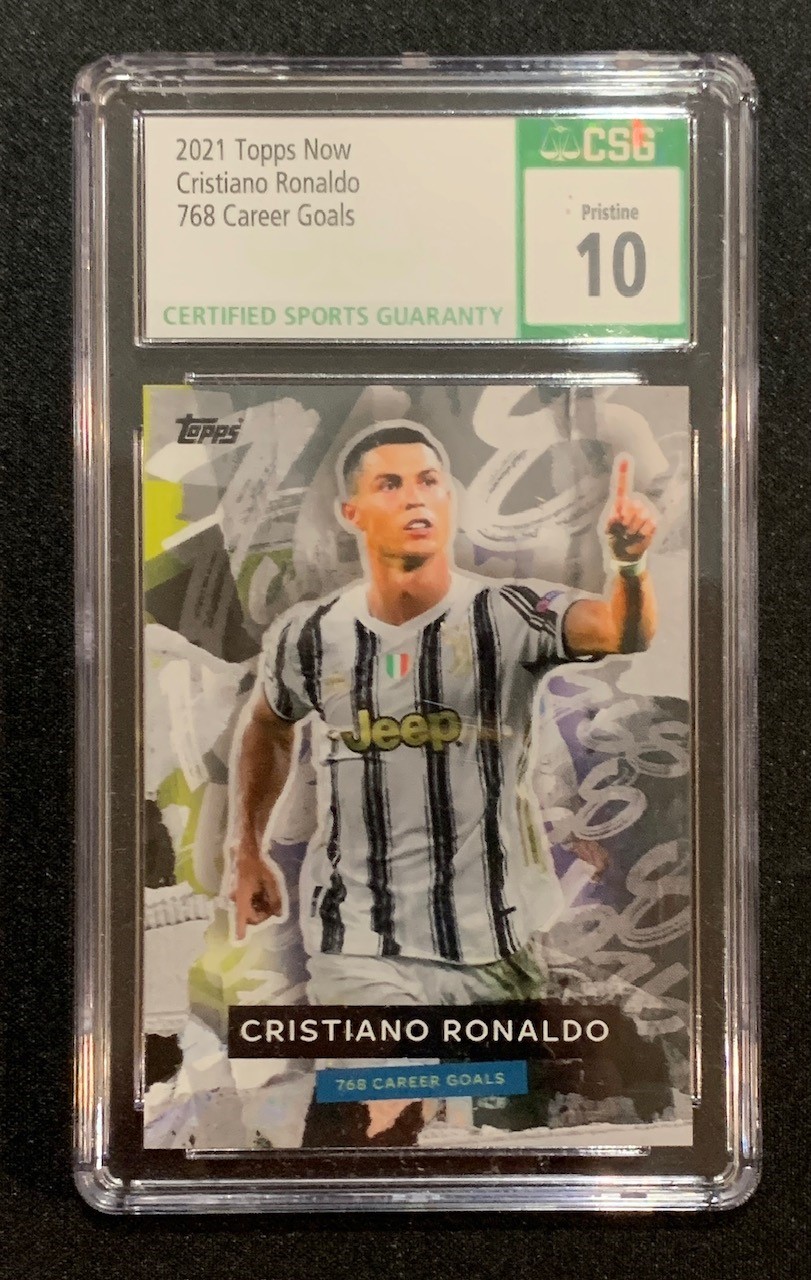 Cristiano Ronaldo 2021 Topps Now UEFA CL 768 Career Goals Soccer Card CSG 10