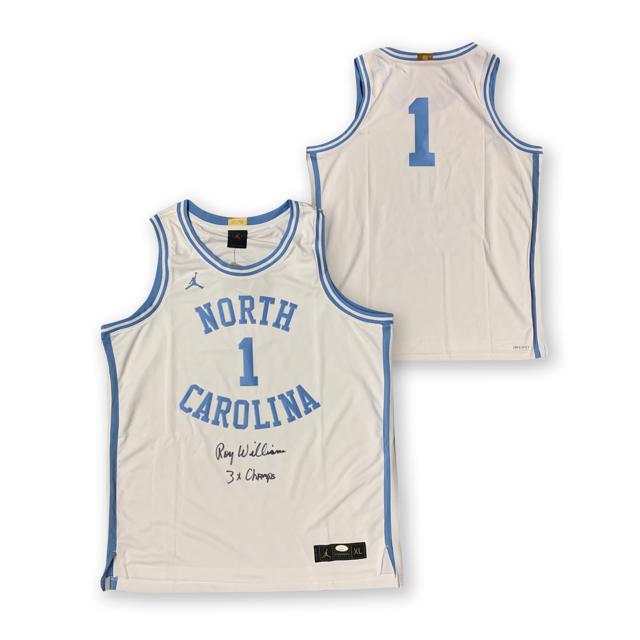 Roy Williams Autographed North Carolina Tar Heels UNC Signed Jordan Brand Basketball Jersey 3 x CHAMP JSA COA