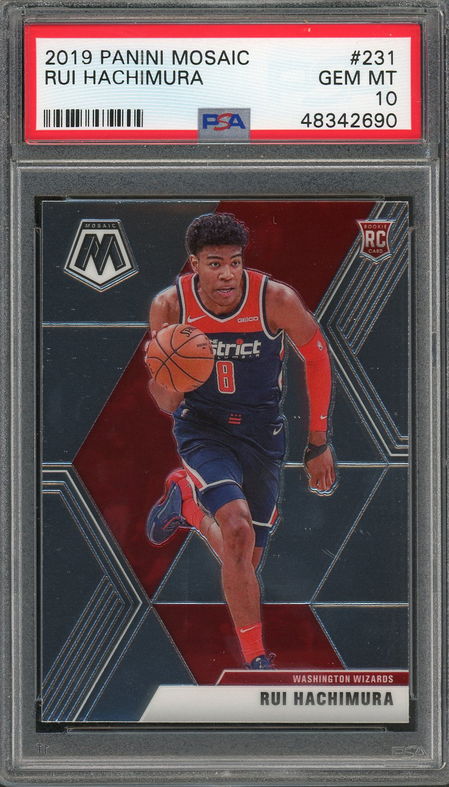 Rui Hachimura 2019 Panini Mosaic Basketball Rookie Card RC #231 Graded PSA 10