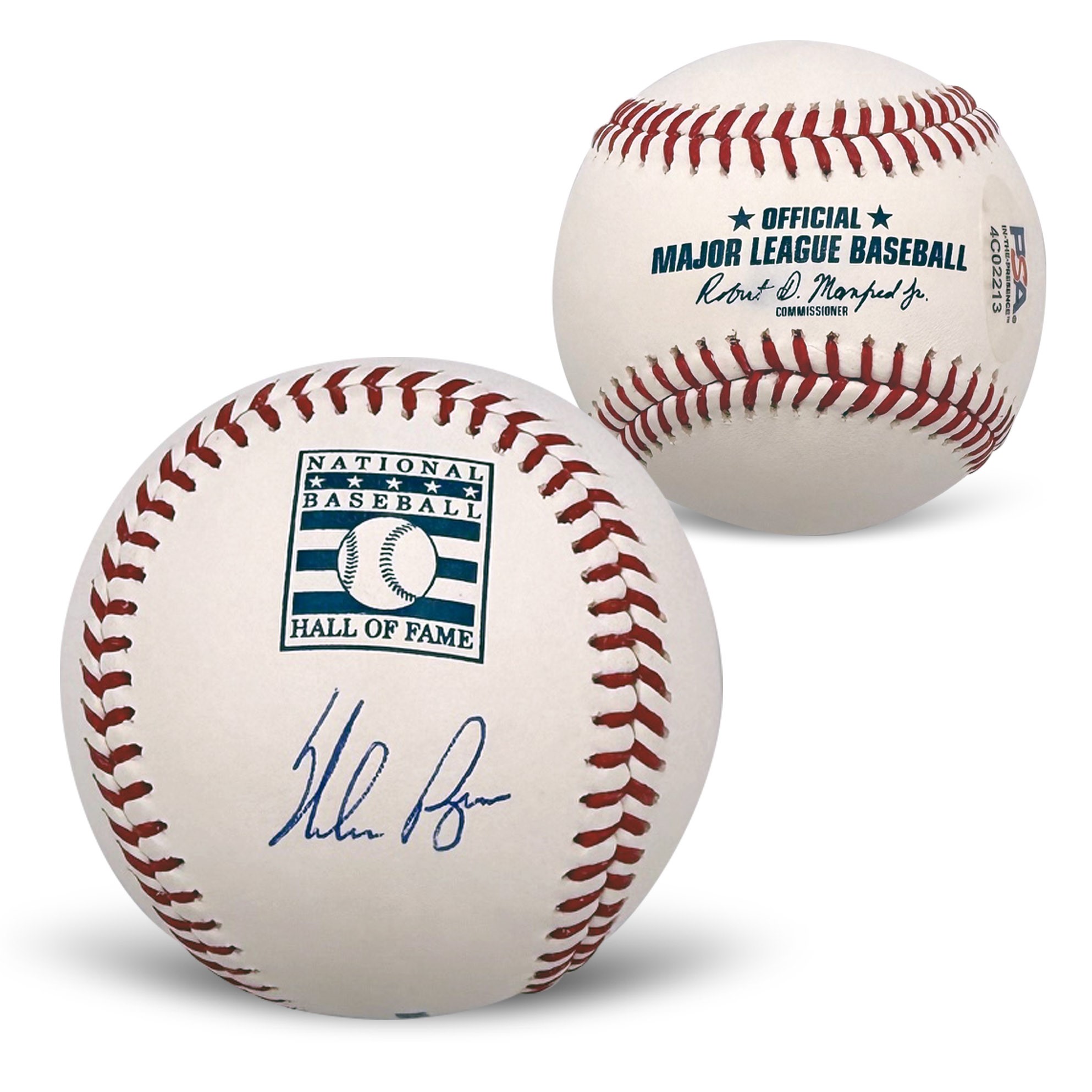 Nolan Ryan Autographed MLB Hall of Fame Baseball PSA Hologram With UV Display Case