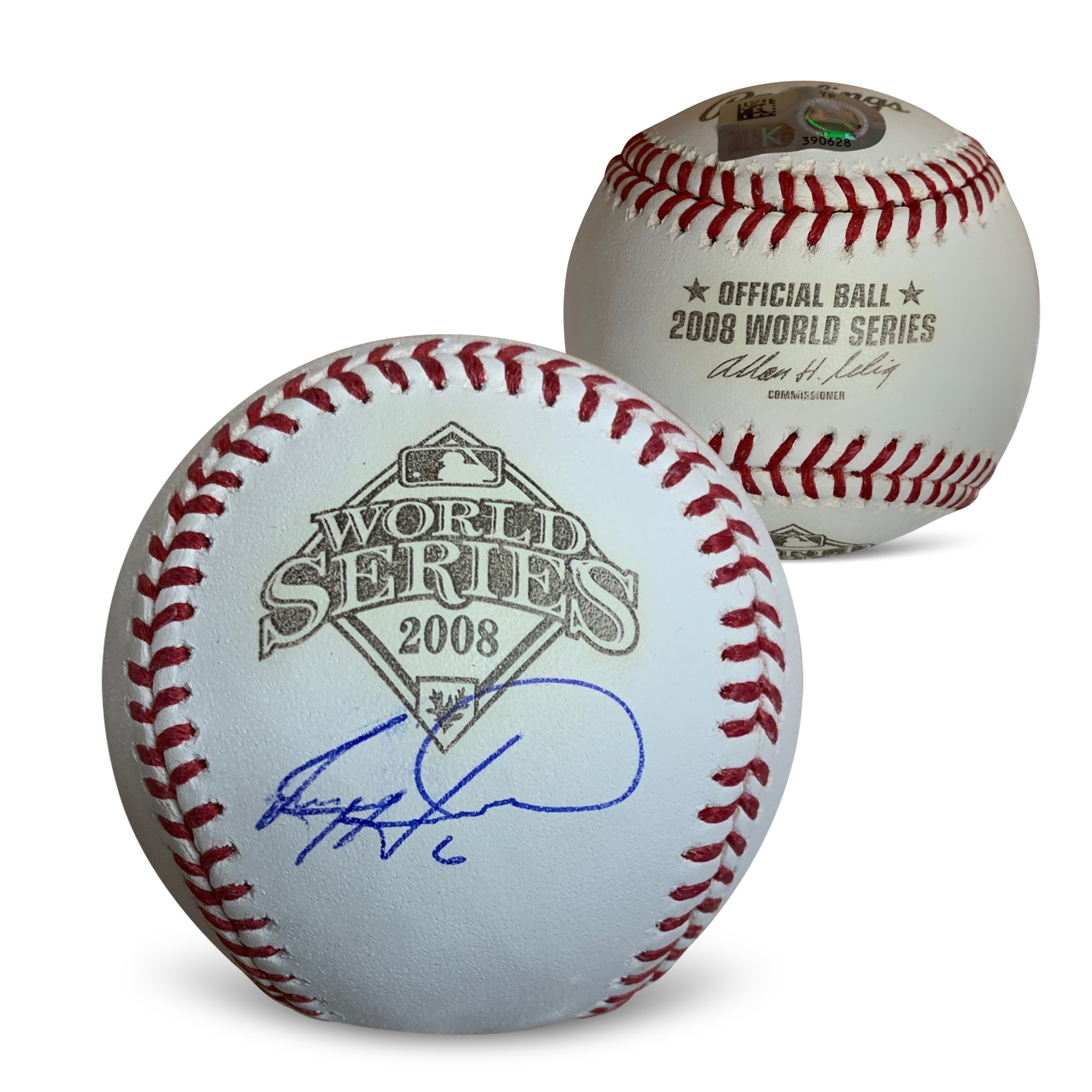 Ryan Howard Autographed 2008 World Series Signed Baseball MLB COA With UV Display Case