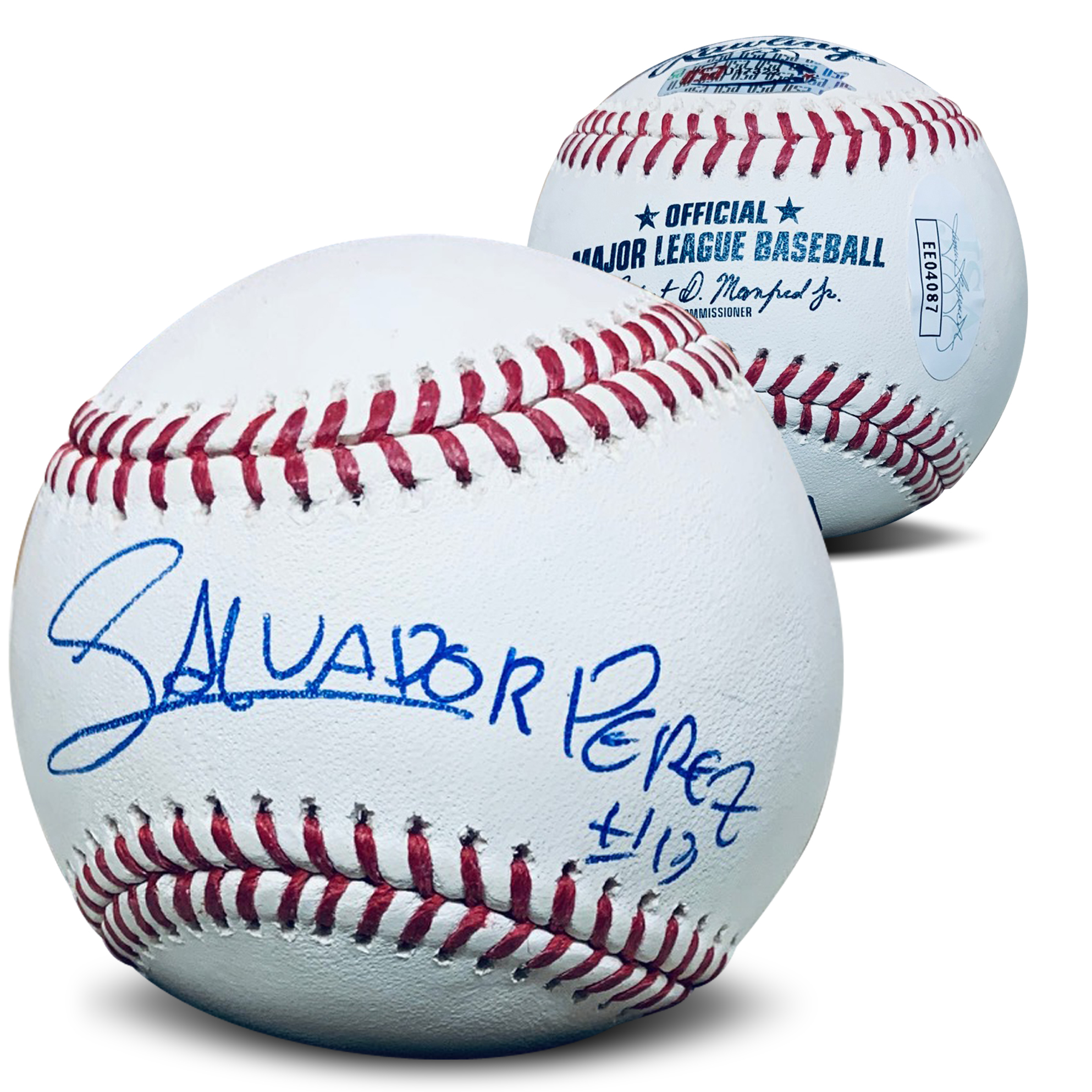 Salvador Perez Autographed MLB Baseball Signed Full Name Signature JSA COA