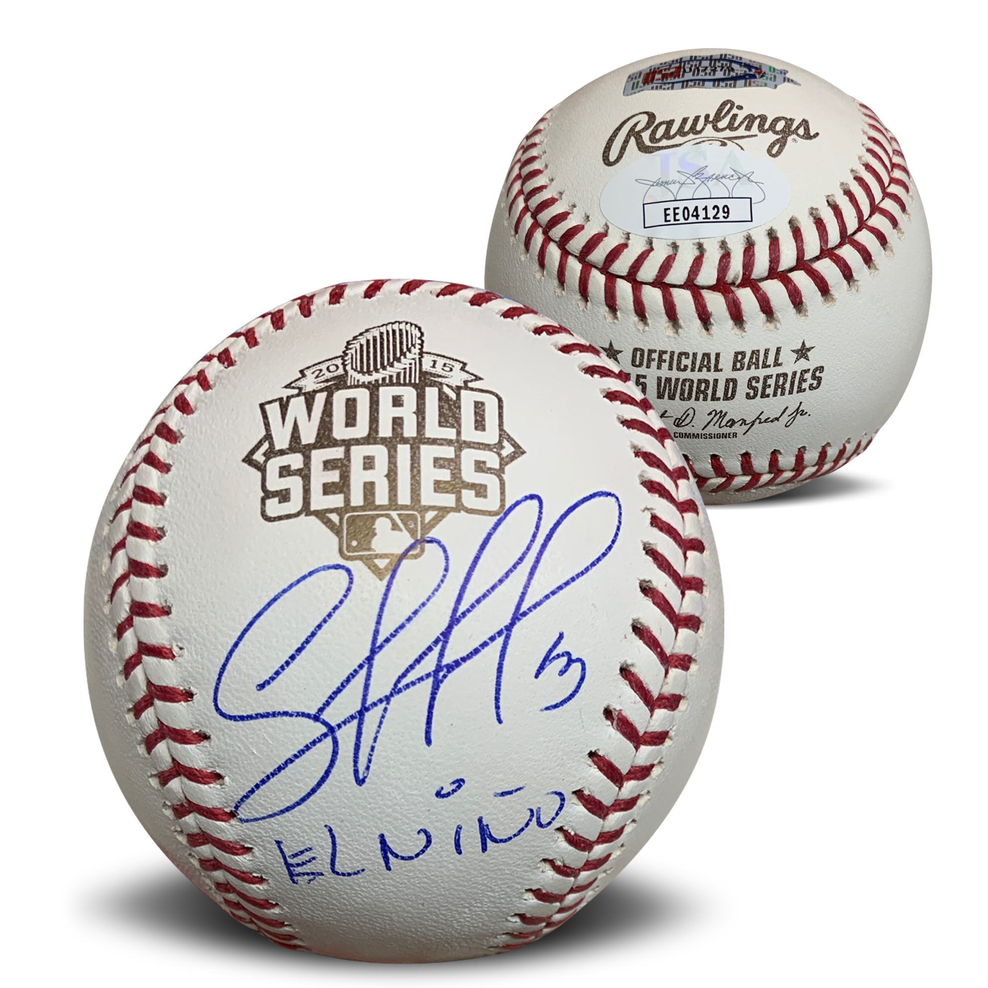 Salvador Perez Autographed 2015 World Series Signed Baseball EL NINO JSA COA