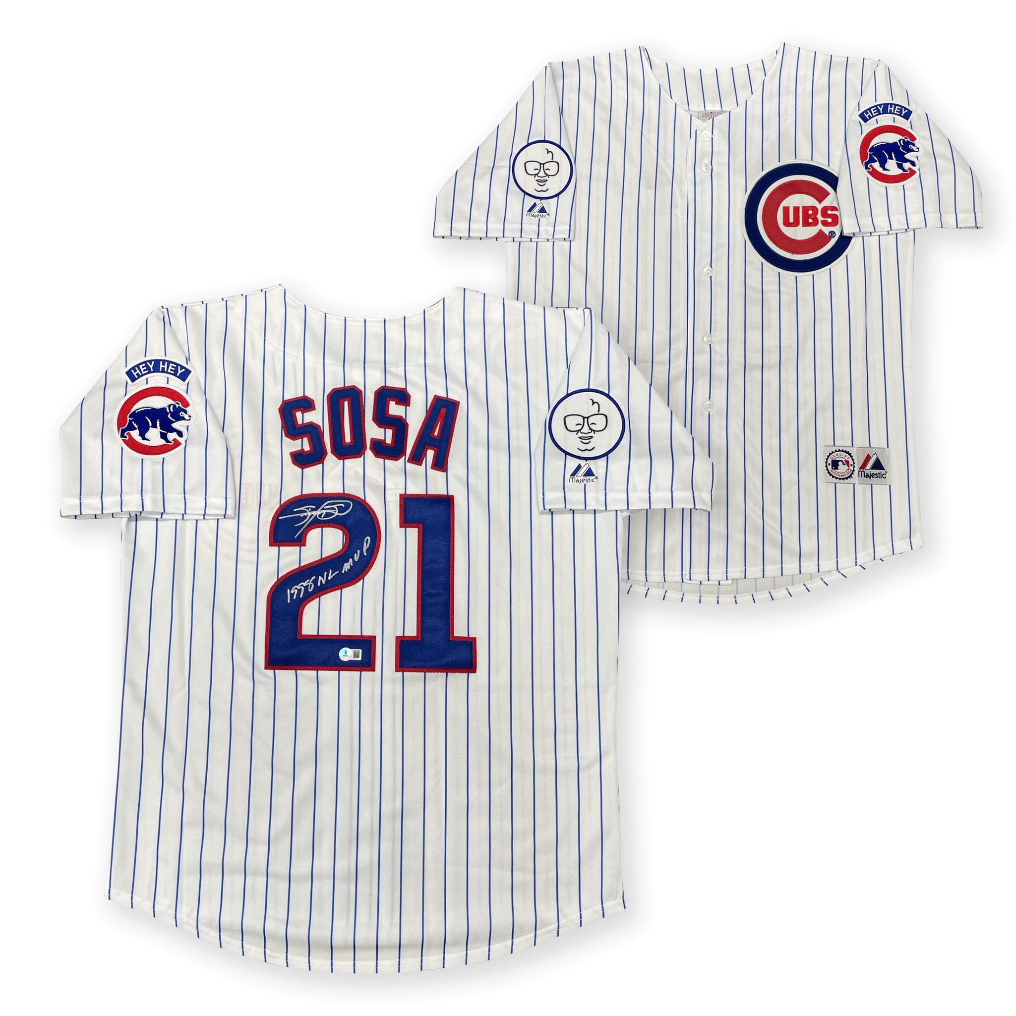 Sammy Sosa Autographed Chicago Cubs 1998 NL MVP Majestic Signed Baseball Jersey Beckett COA