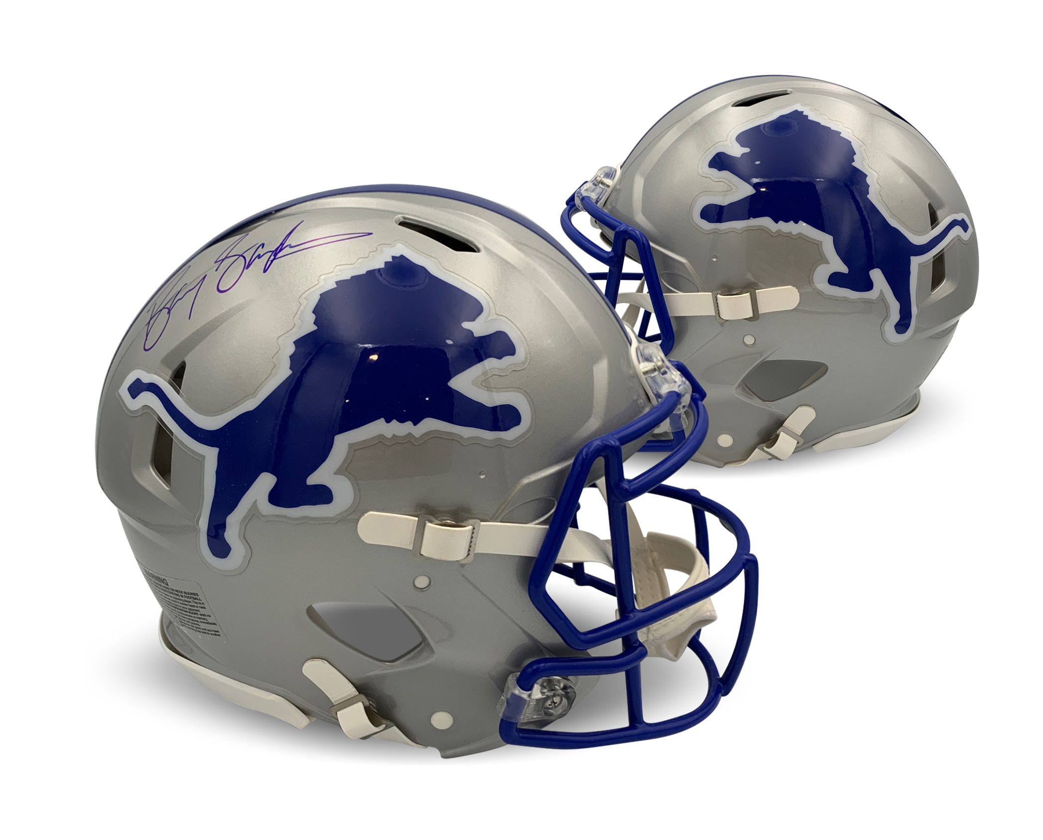 Barry Sanders Autographed Detroit Lions Signed Full Size Authentic Football Helmet JSA COA