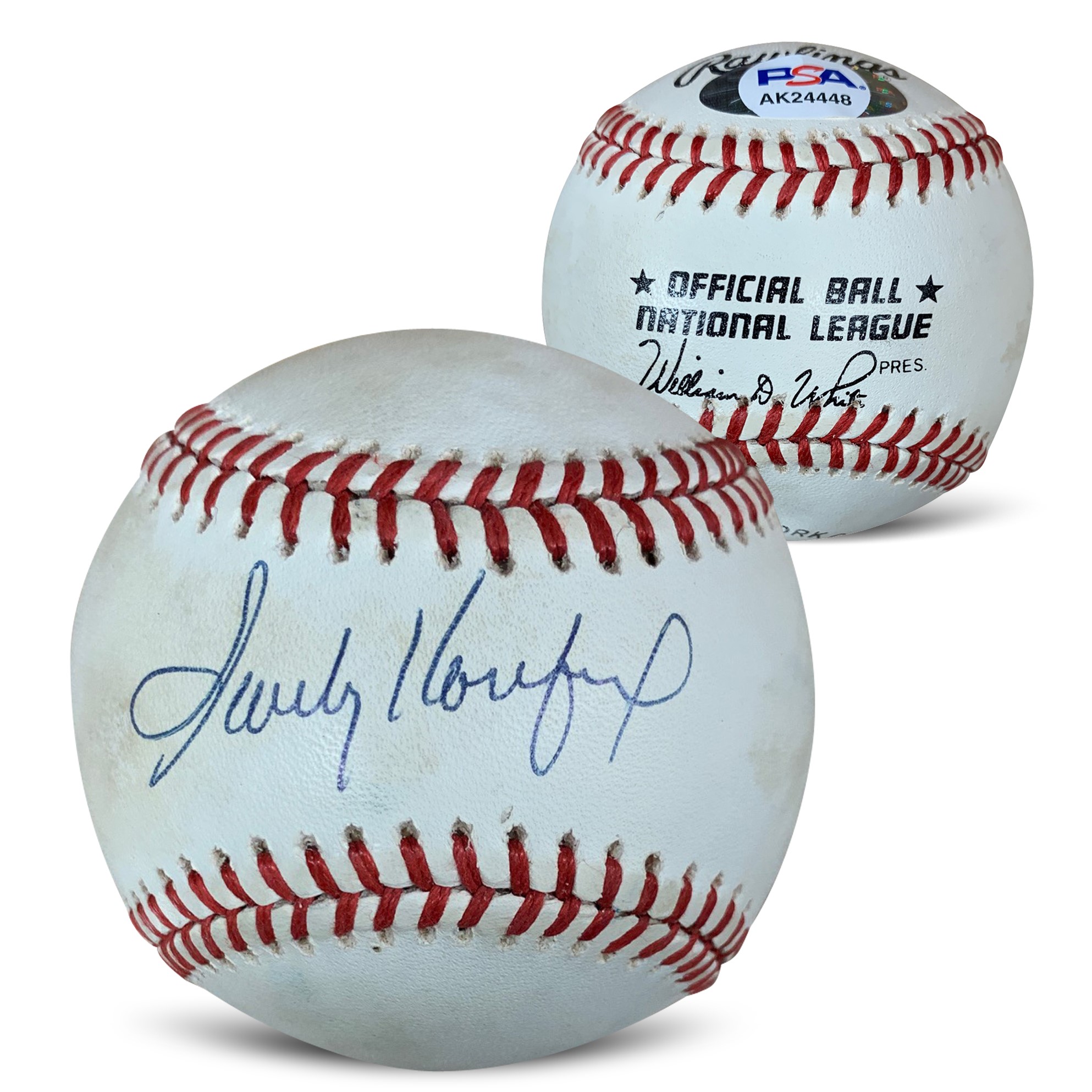 Sandy Koufax Autographed MLB Signed National League Baseball PSA DNA COA With Display Case