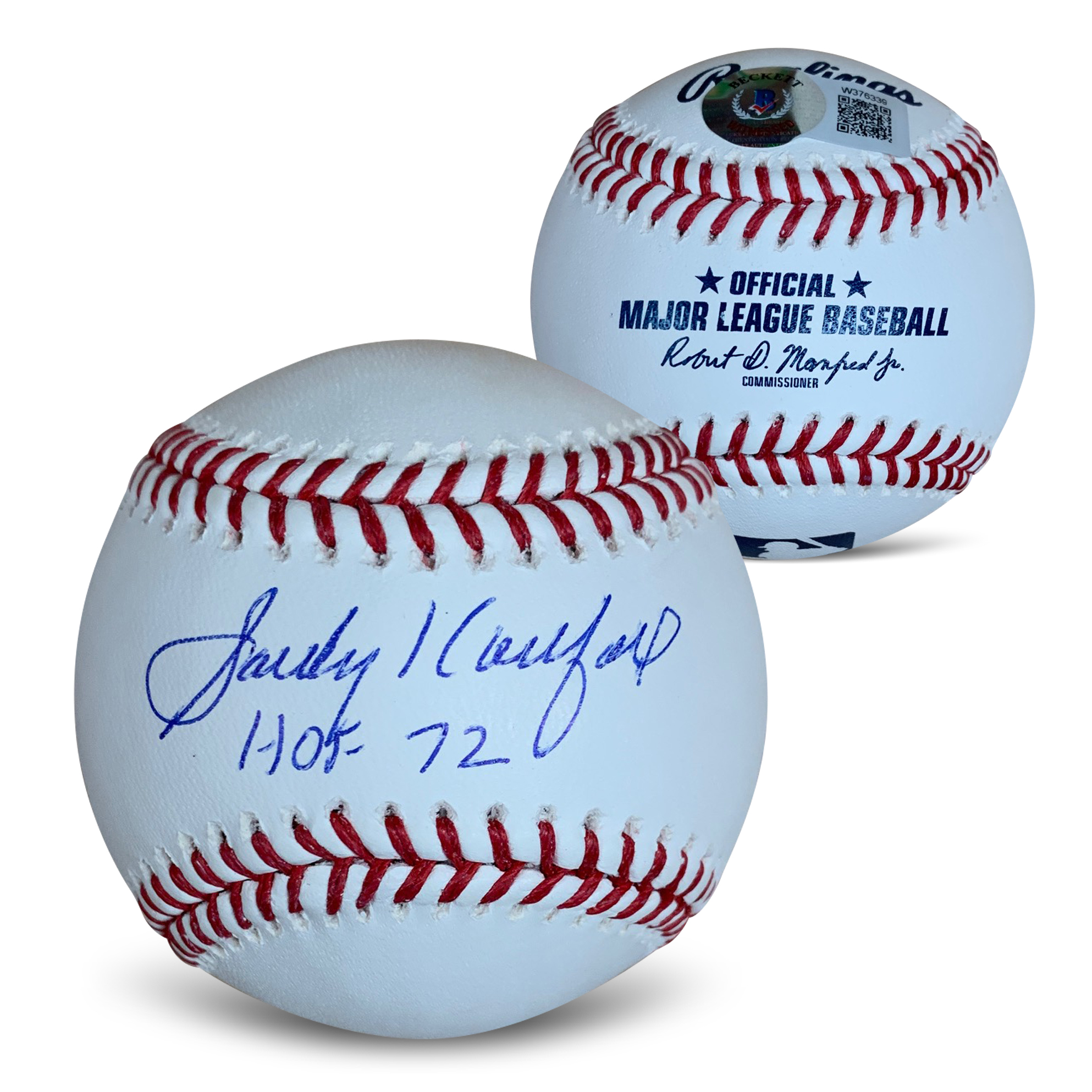 Sandy Koufax Autographed MLB Hall of Fame HOF 72 Signed Baseball Beckett COA With UV Display Case