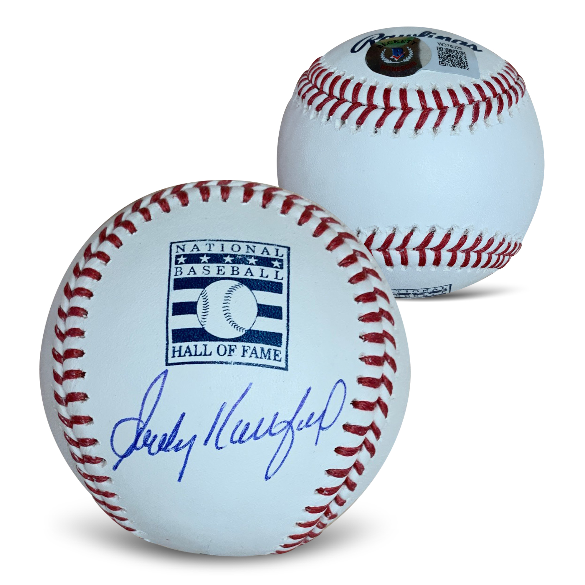Sandy Koufax Autographed MLB Hall of Fame HOF Logo Signed Baseball Beckett COA With UV Display Case