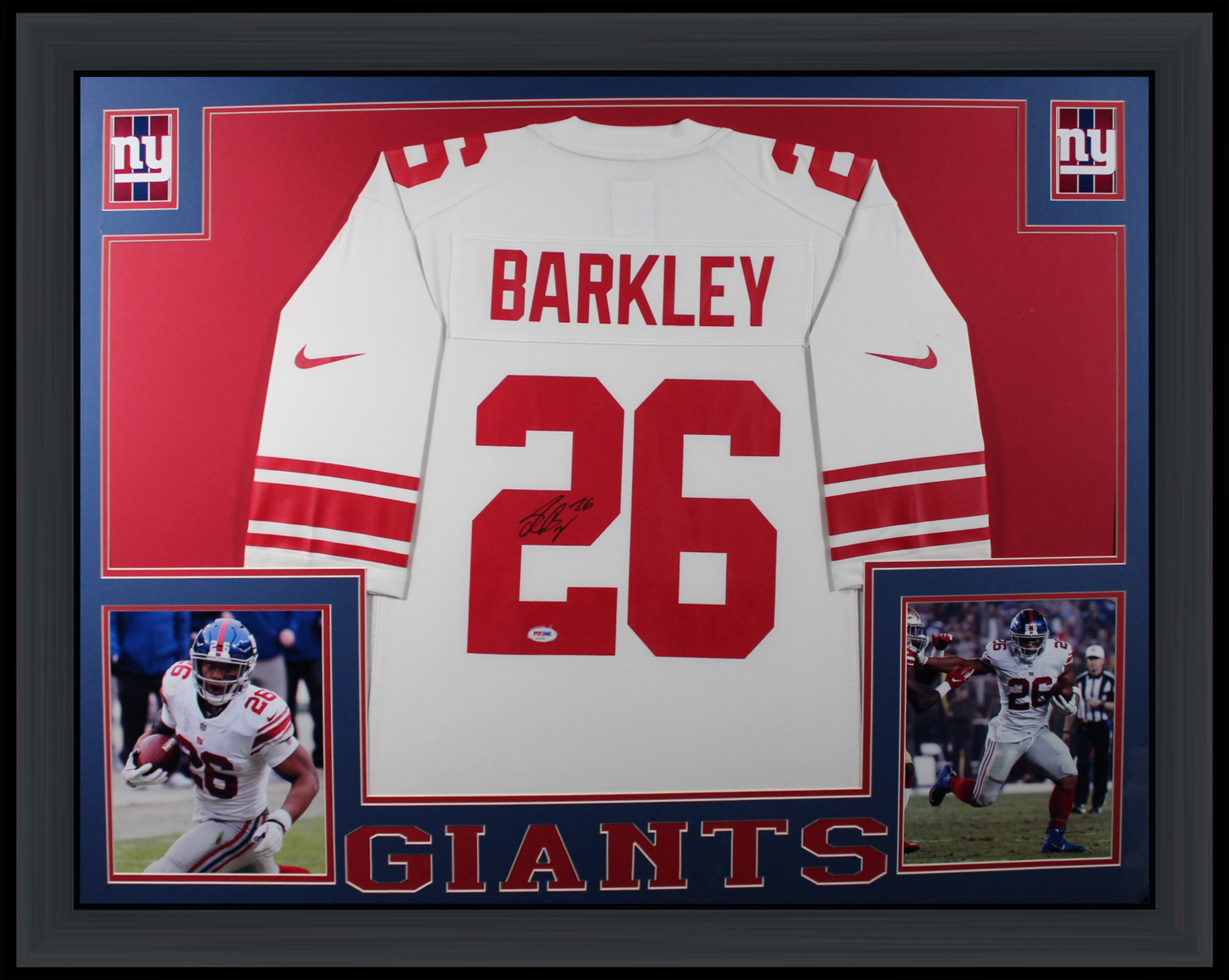 saquon barkley framed jersey