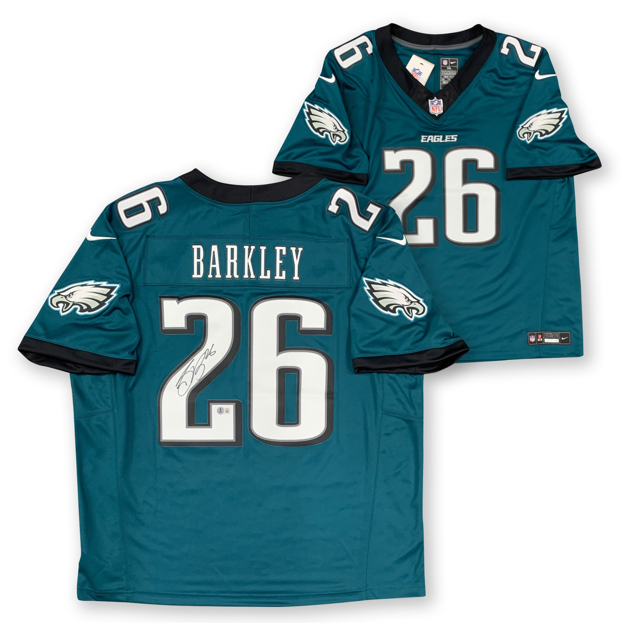 Saquon Barkley Autographed Philadelphia Eagles Signed Nike Limited Football Jersey Beckett COA