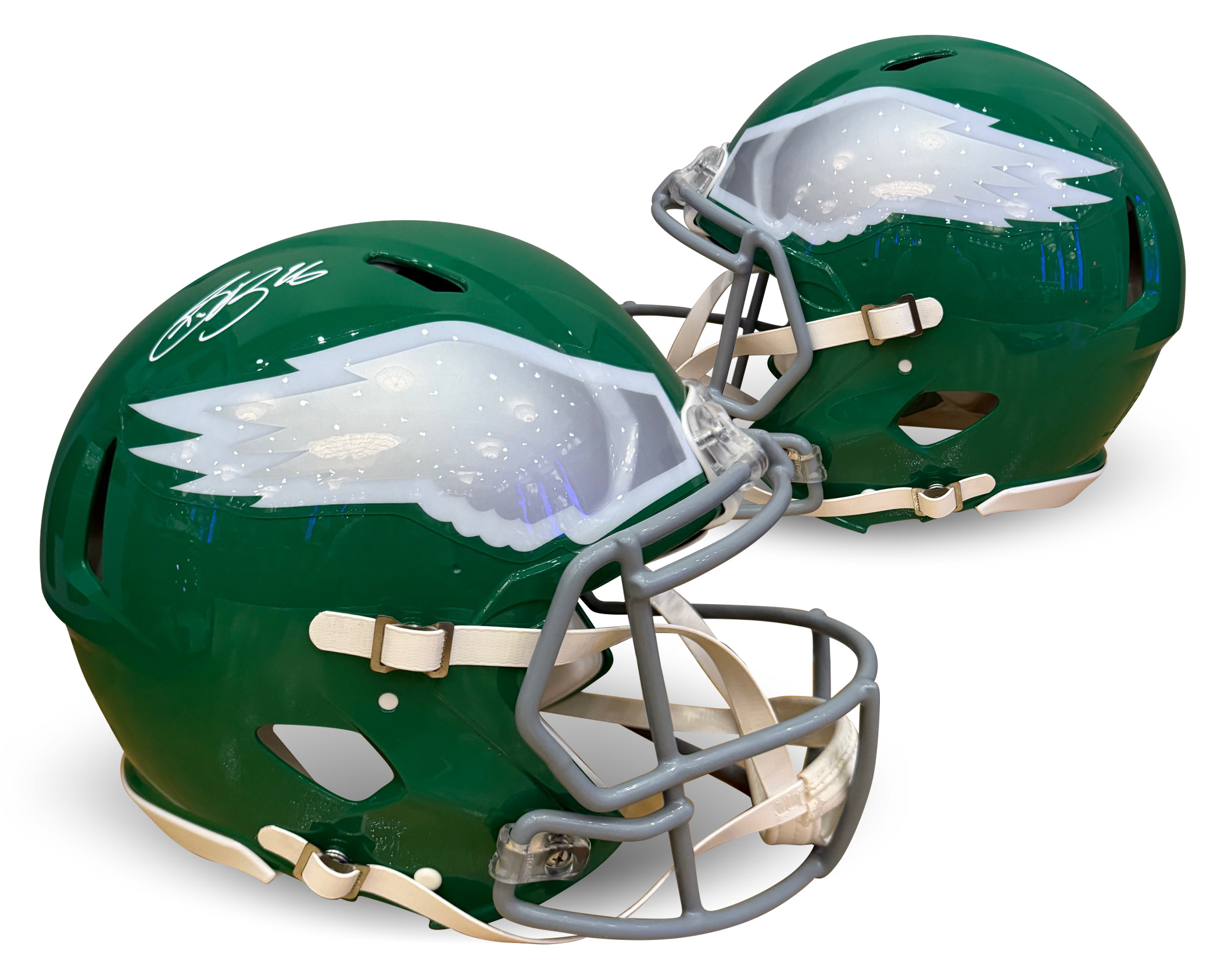 Saquon Barkley Autographed Philadelphia Eagles Signed Full Size Authentic 2023 Throwback Helmet Beckett Authenticated COA