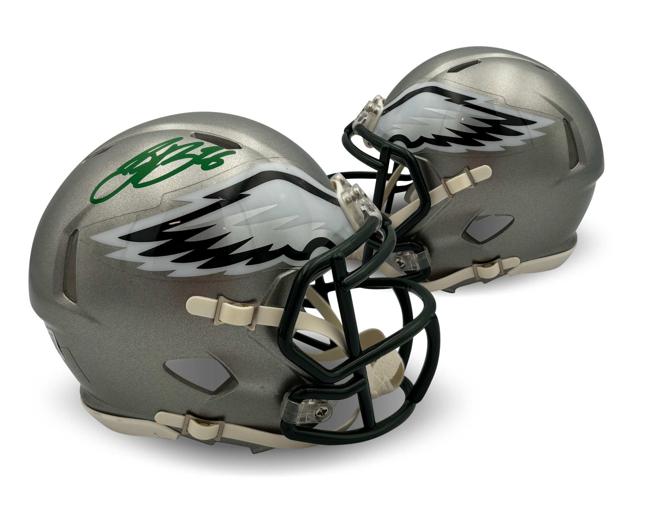 Saquon Barkley Autographed Philadelphia Eagles Signed Football Flash Mini Helmet Beckett COA