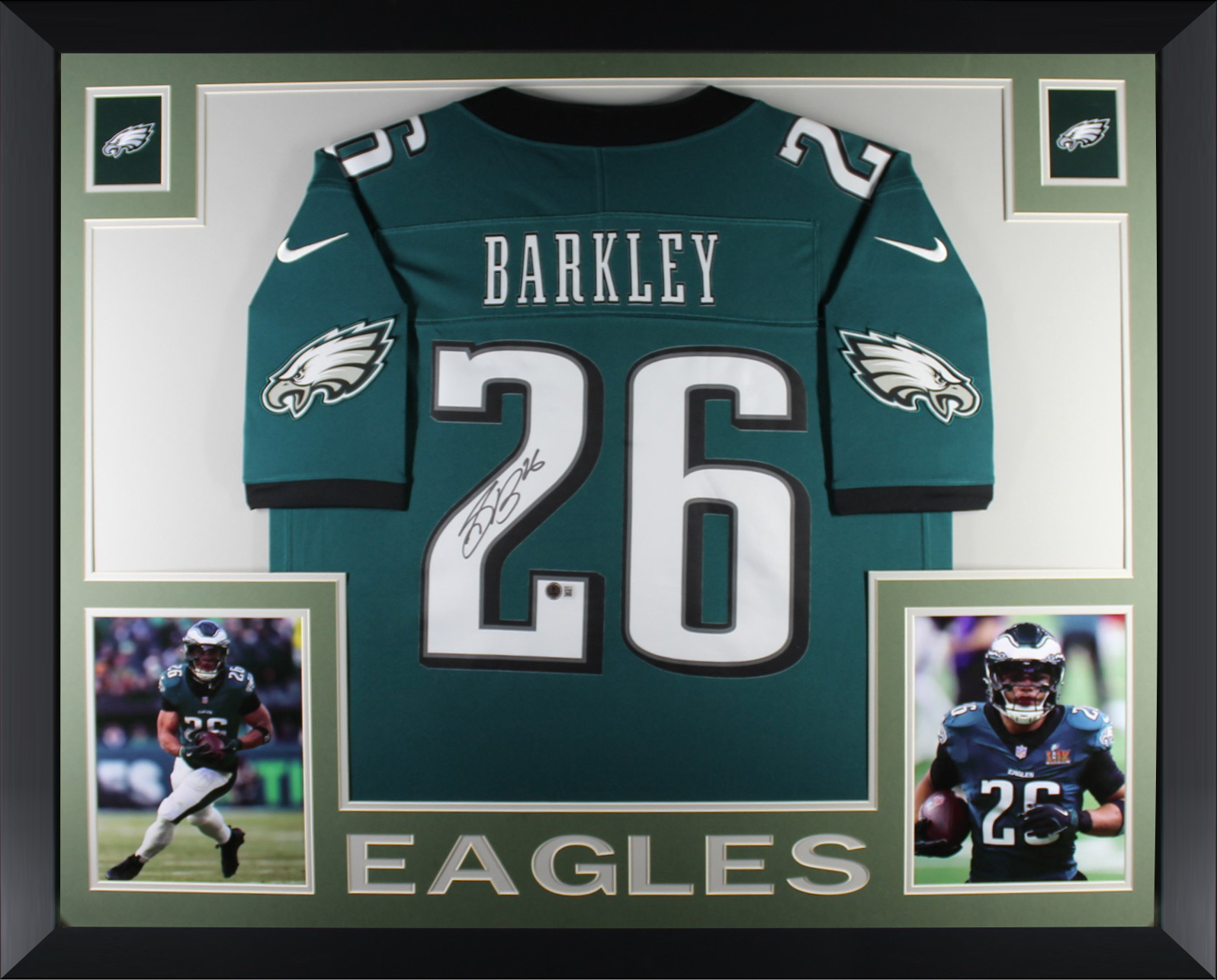 Saquon Barkley Autograph Display Case – Philadelphia Eagles/New York Giants, Football Helmet/Jersey