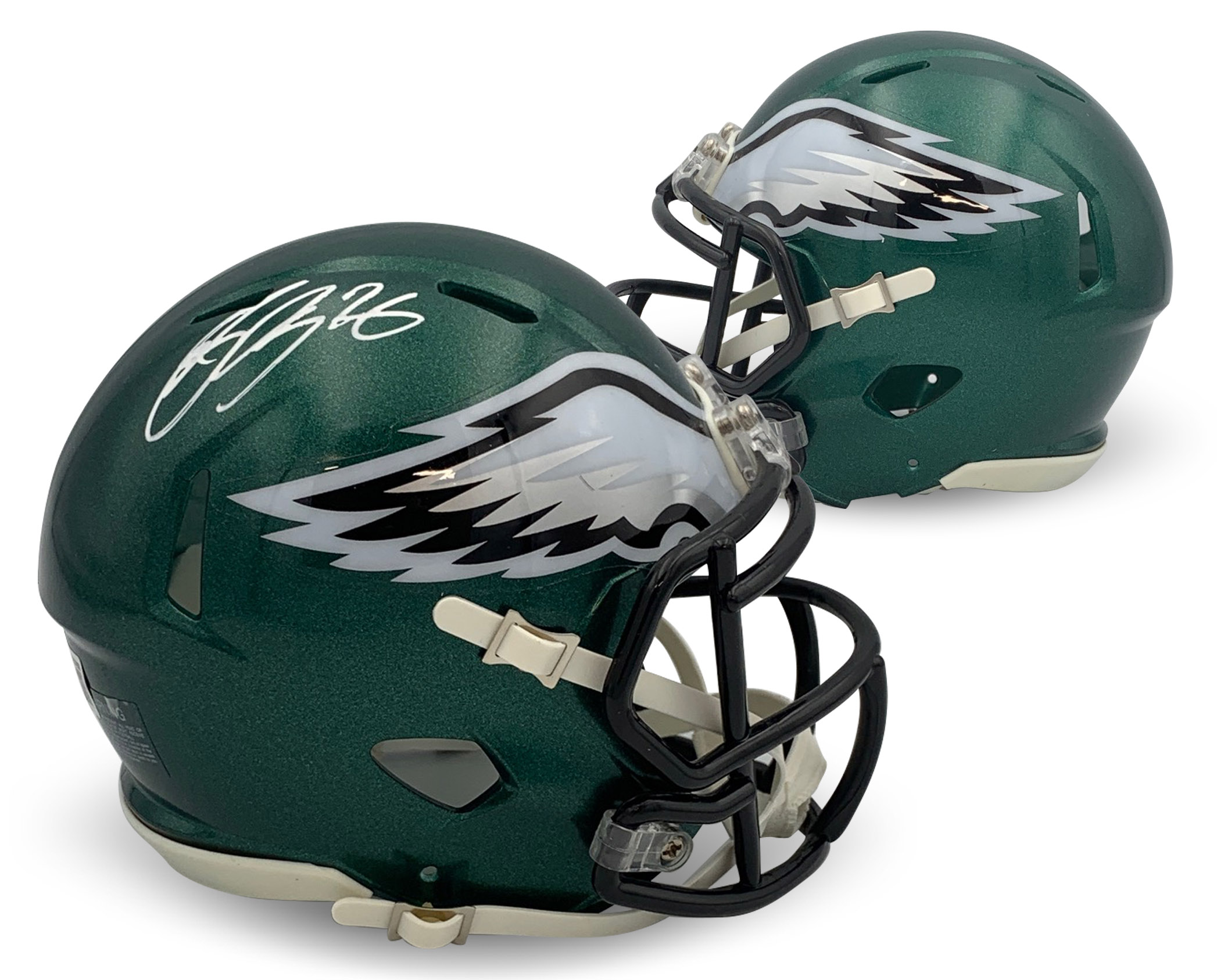 Saquon Barkley Autographed Philadelphia Eagles Signed Football Mini Helmet Beckett COA