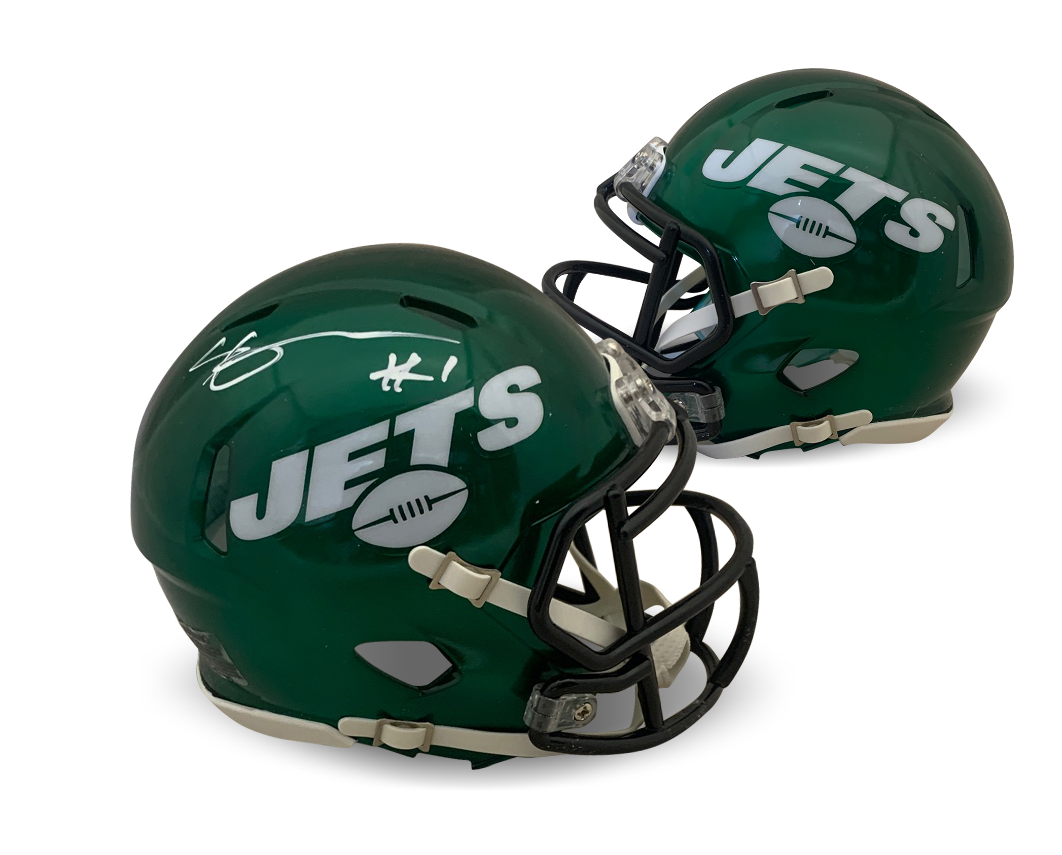 Ahmad Sauce Gardner Autographed New York Jets Signed Football Mini Helmet Beckett COA