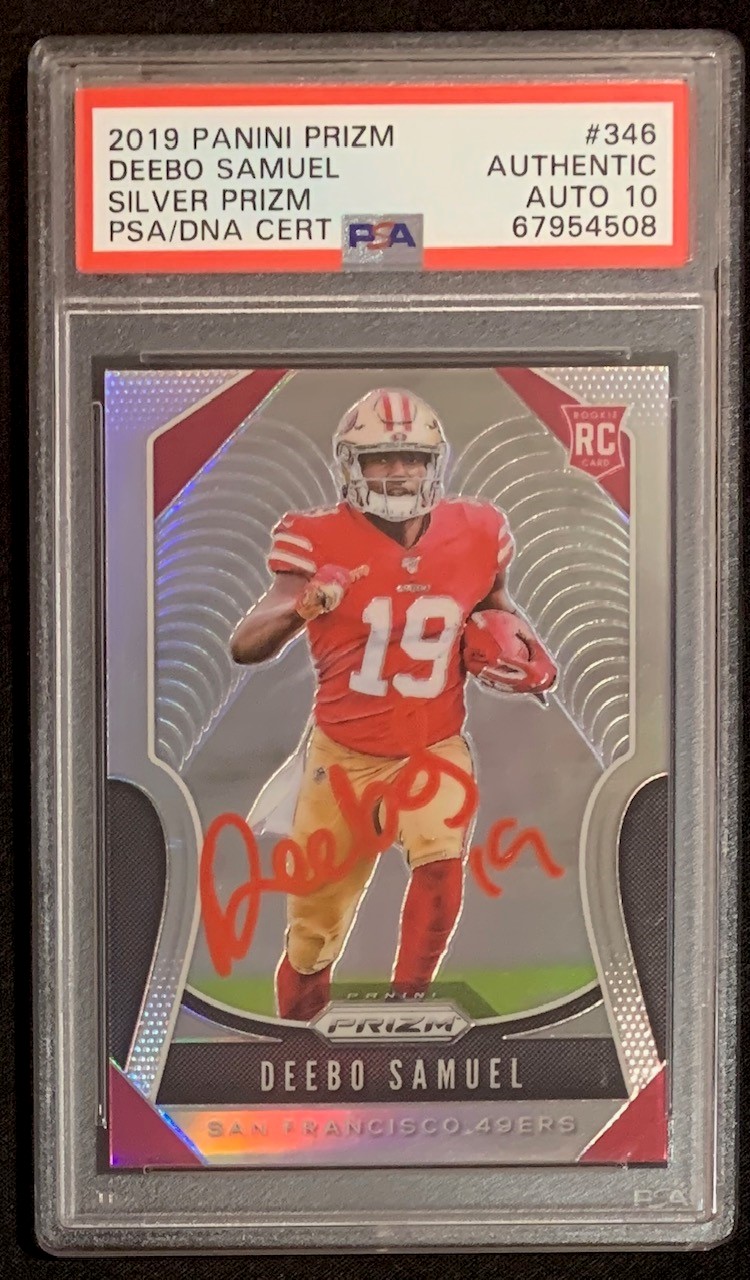 Deebo Samuel 2019 Panini Silver Prizm Signed Rookie Card #346 Auto Graded PSA 10