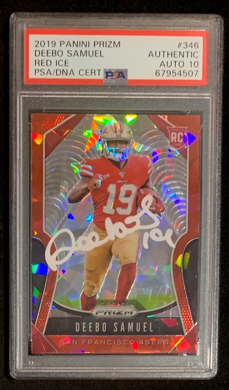 Deebo Samuel 2019 Panini Prizm Red Ice Signed Rookie Card #346 Auto Graded PSA 10