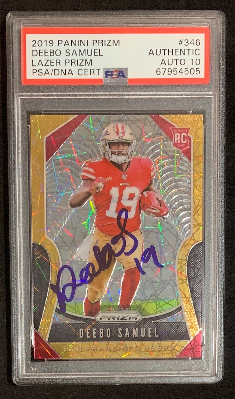 Deebo Samuel 2019 Panini Prizm Lazer Signed Rookie Card #346 Auto Graded PSA 10