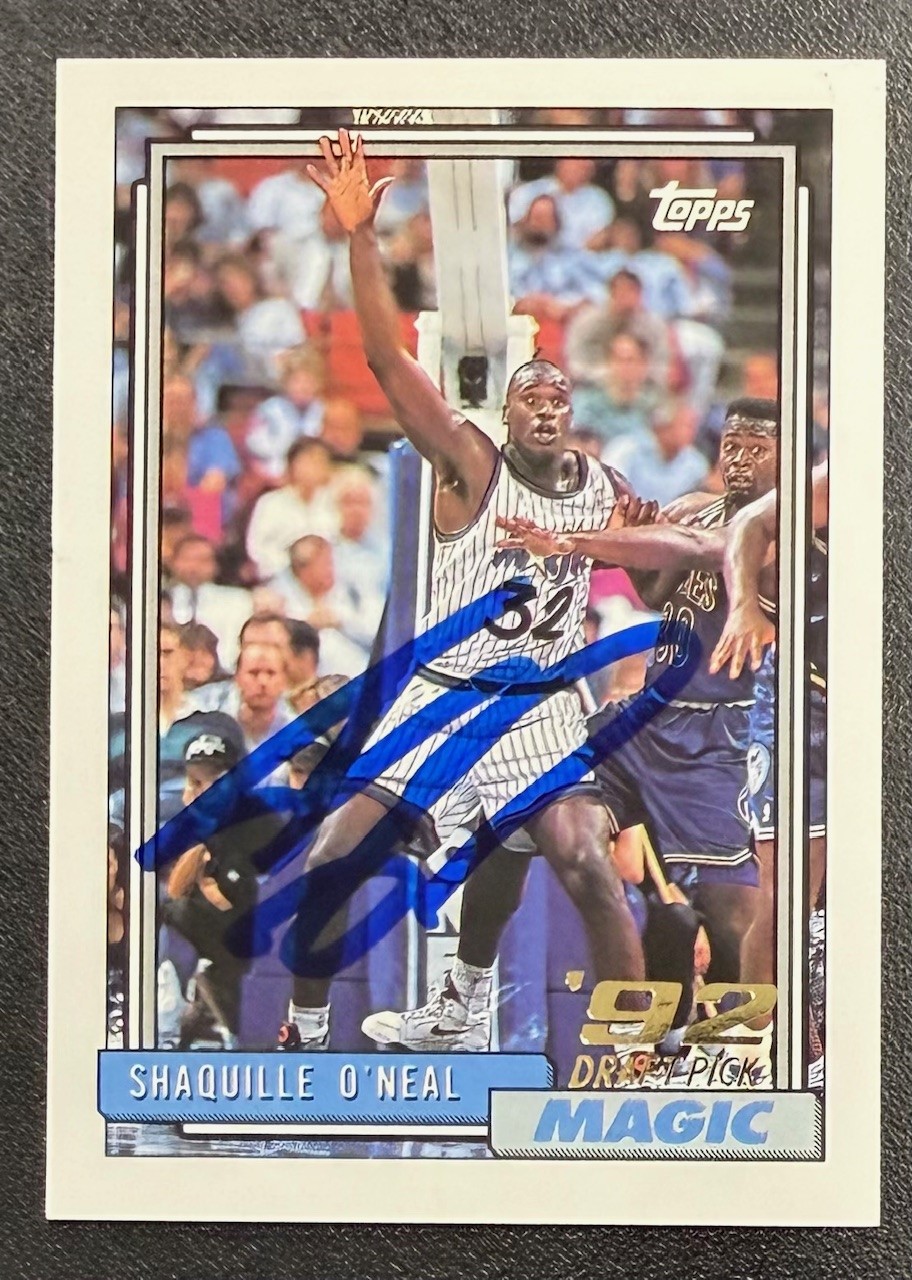 Shaquille O'Neal 1992 Topps Signed Basketball Rookie Card #362 Auto Beckett Witness Cert #4W372636