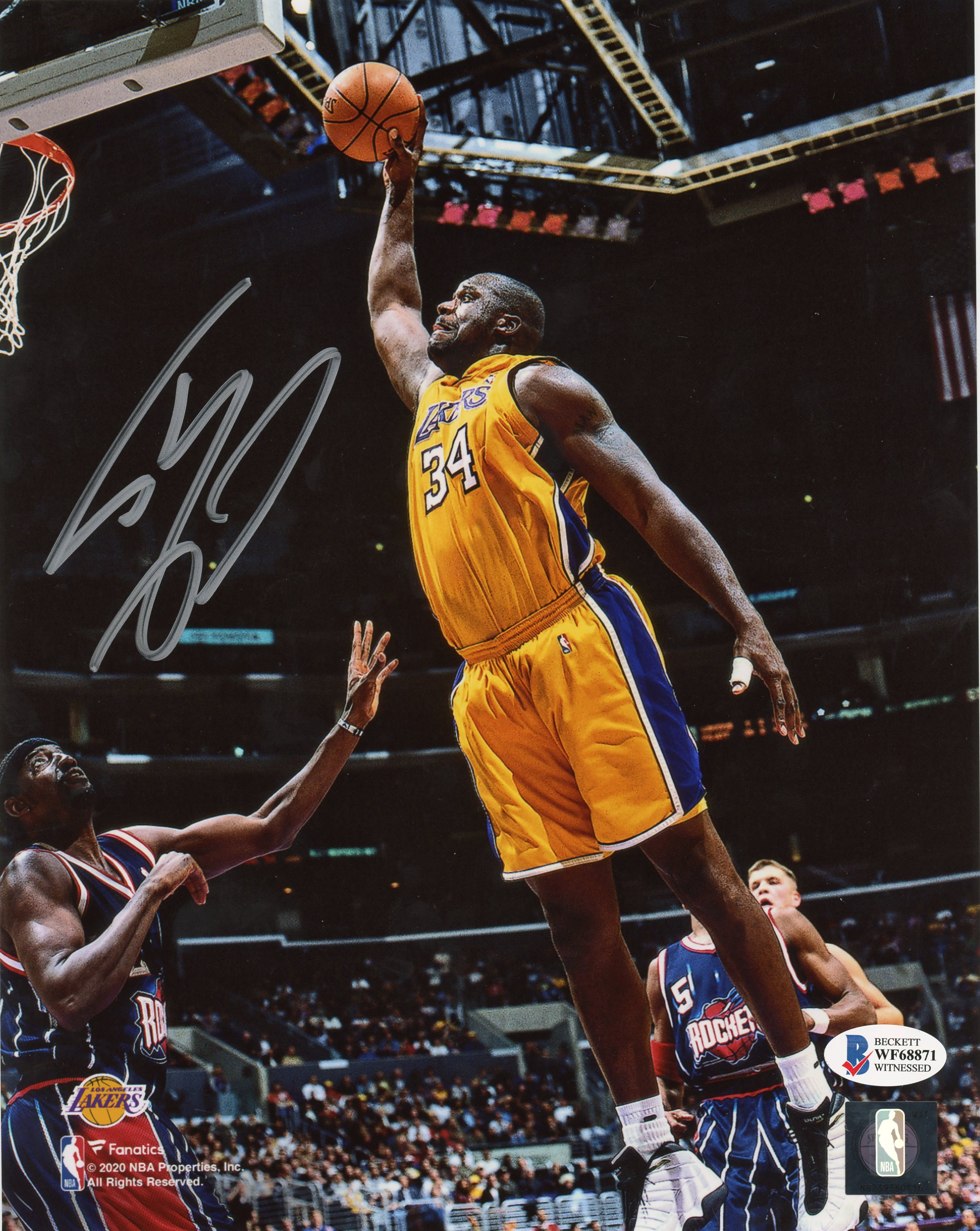 Shaquille O'Neal Autographed Los Angeles Signed Basketball 8x10 Photo Beckett BAS COA