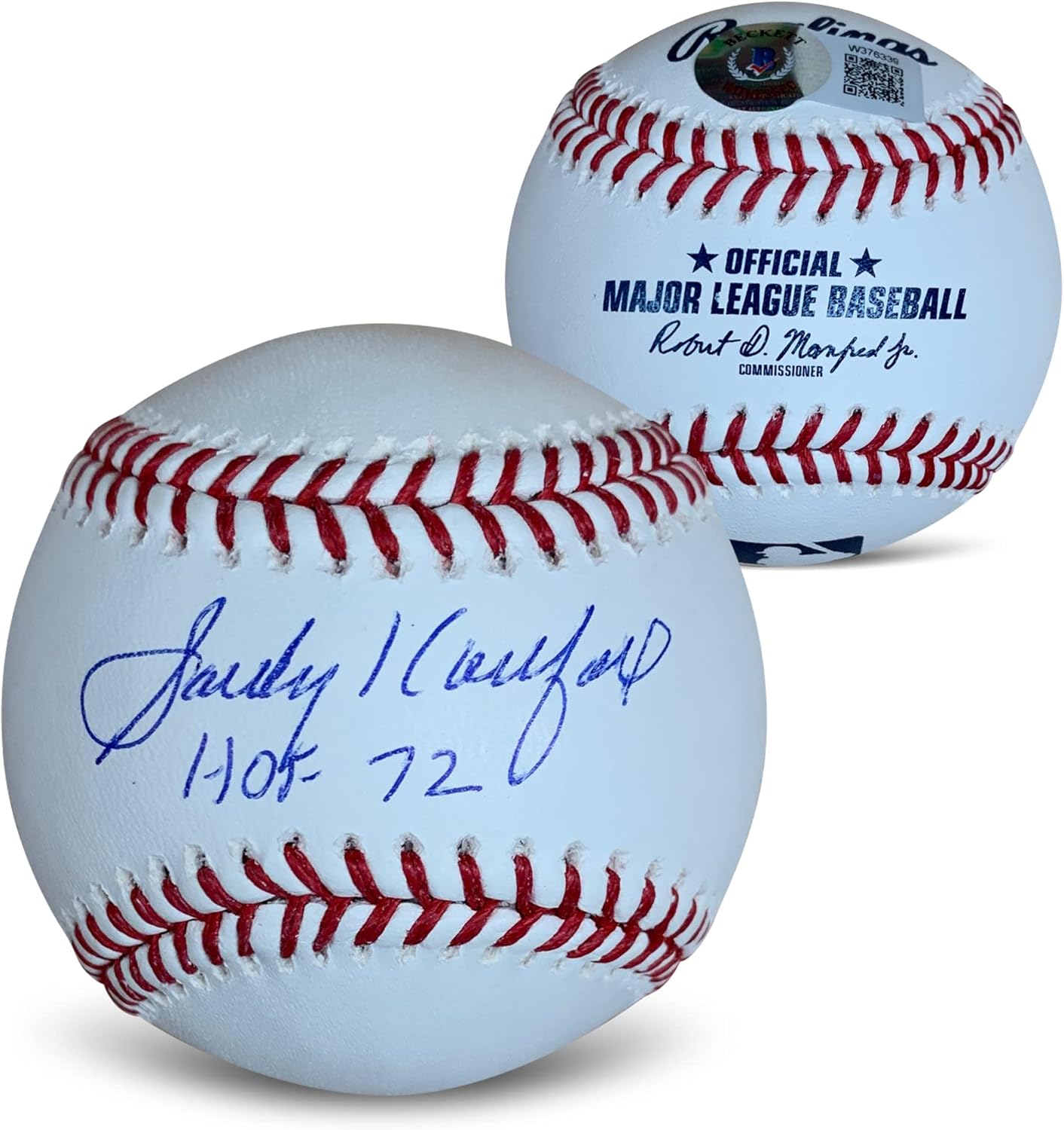 Sandy Koufax Autographed MLB Hall of Fame HOF 72 Signed Baseball Beckett COA With UV Display Case