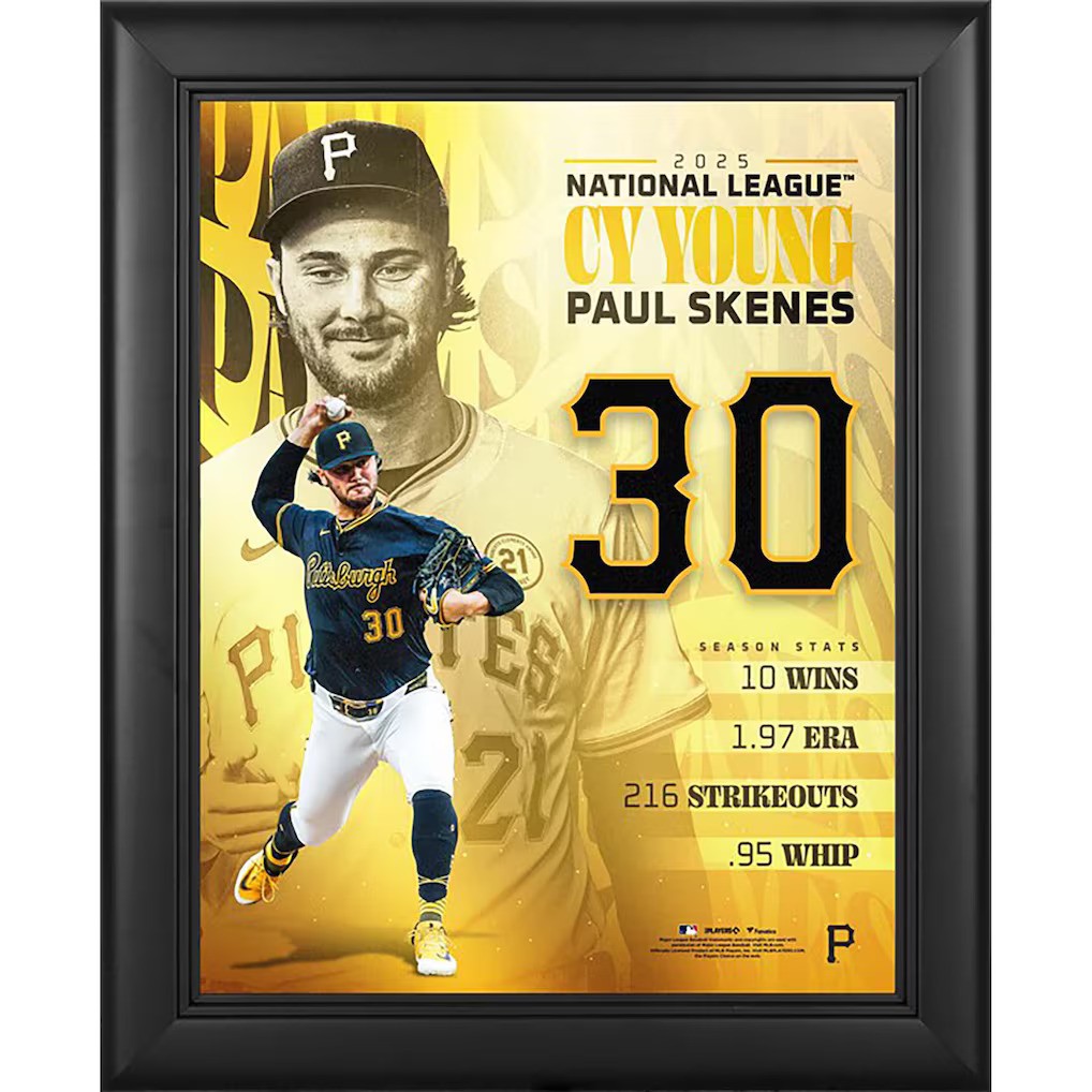 Paul Skenes Pittsburgh Pirates Fanatics Authentic Framed 11 x 14 2025 National League Cy Young Collage MLB Pitching Memorabilia Paul Skenes Pittsburgh Pirates Fanatics Authentic Framed 11 x 14 2025 National League Cy Young Collage MLB Pitching Memorabilia