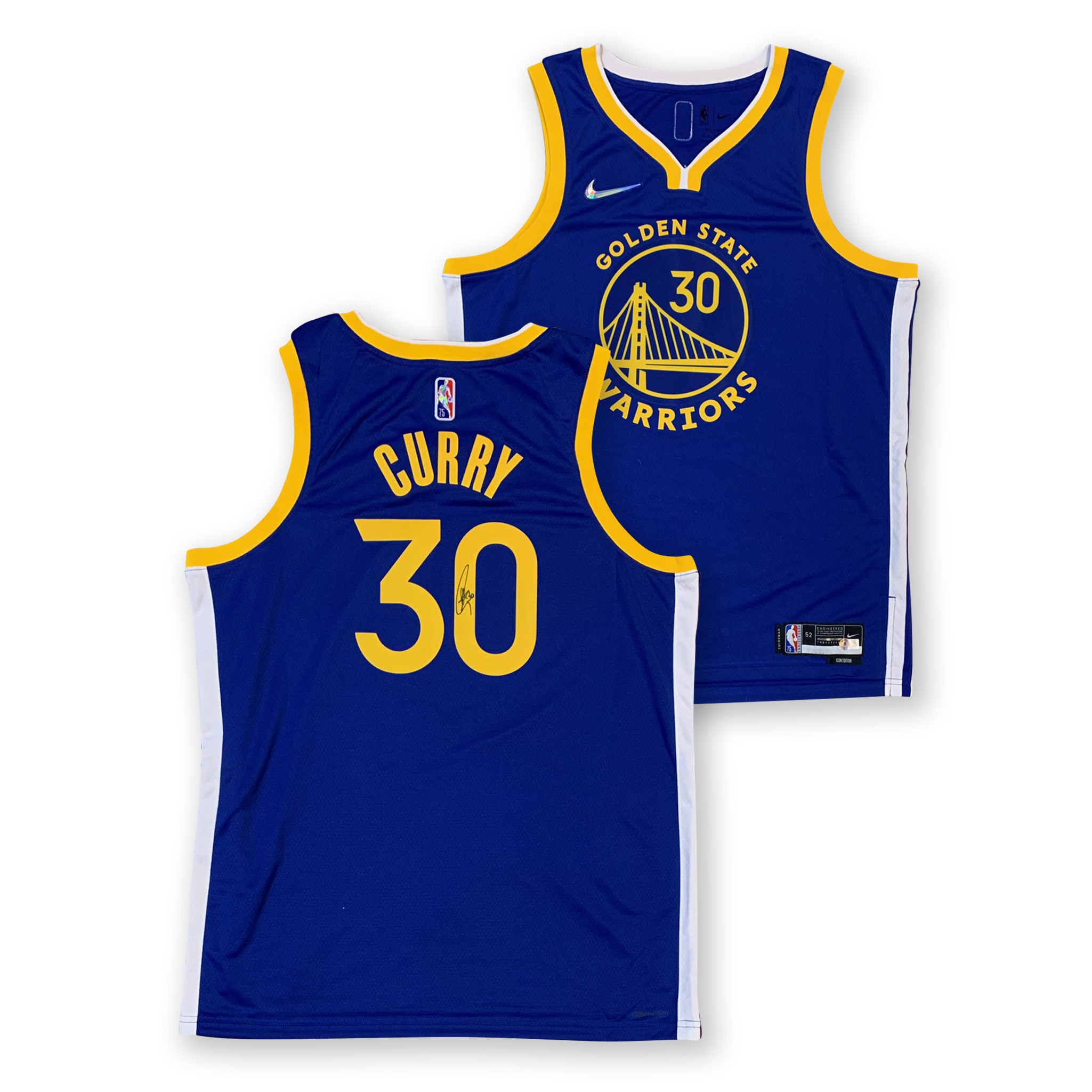 Stephen Curry Autographed Golden State Warriors 75th Anniversary Nike Swingman Signed Basketball Jersey Beckett COA