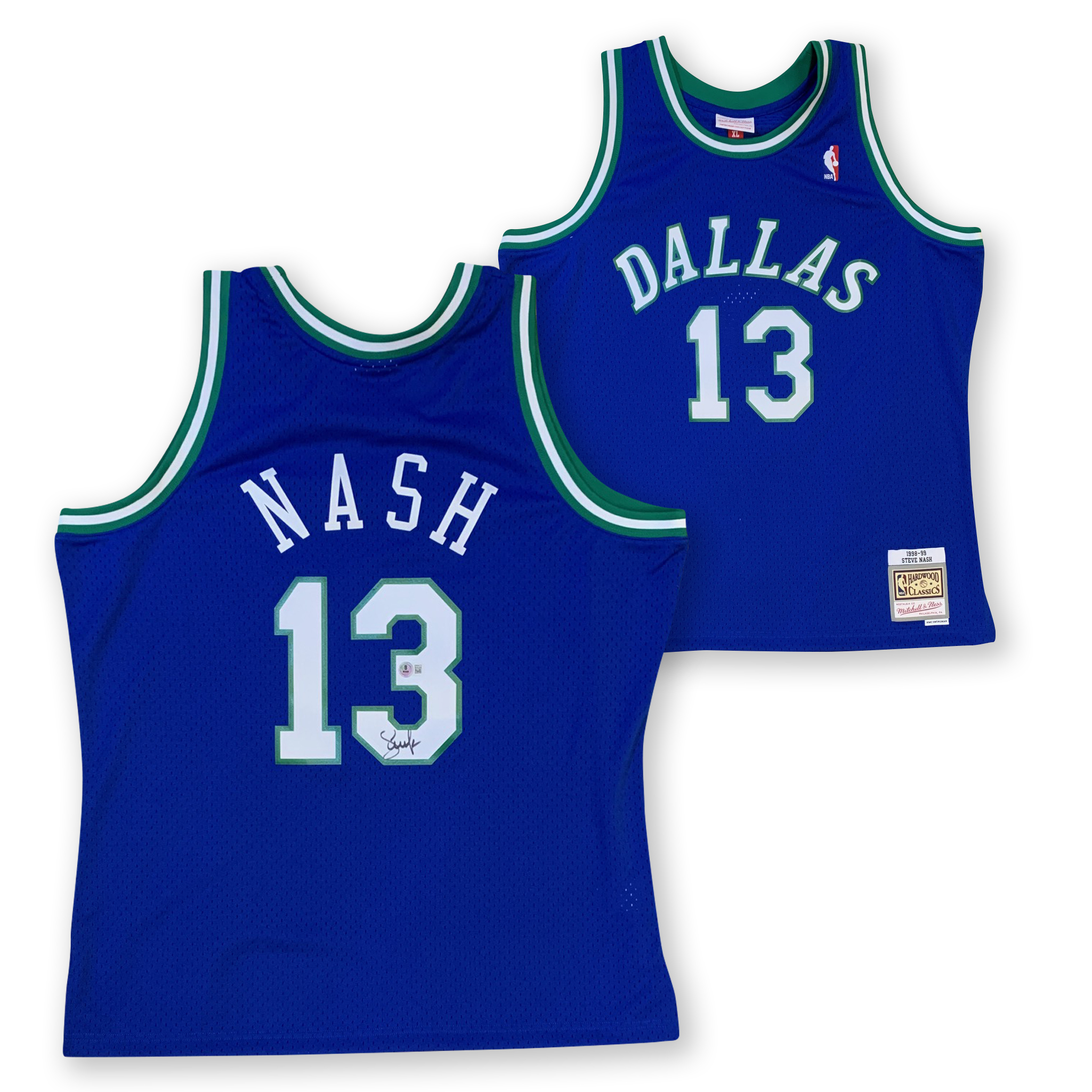 Steve Nash Autographed Dallas Mavericks Mitchell & Ness Swingman Signed Basketball Jersey Beckett COA
